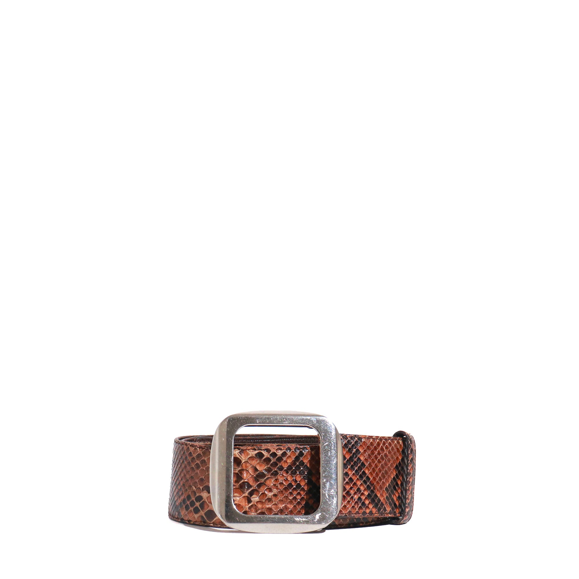 PRADA - Ceinture en python marron vintage (T85)