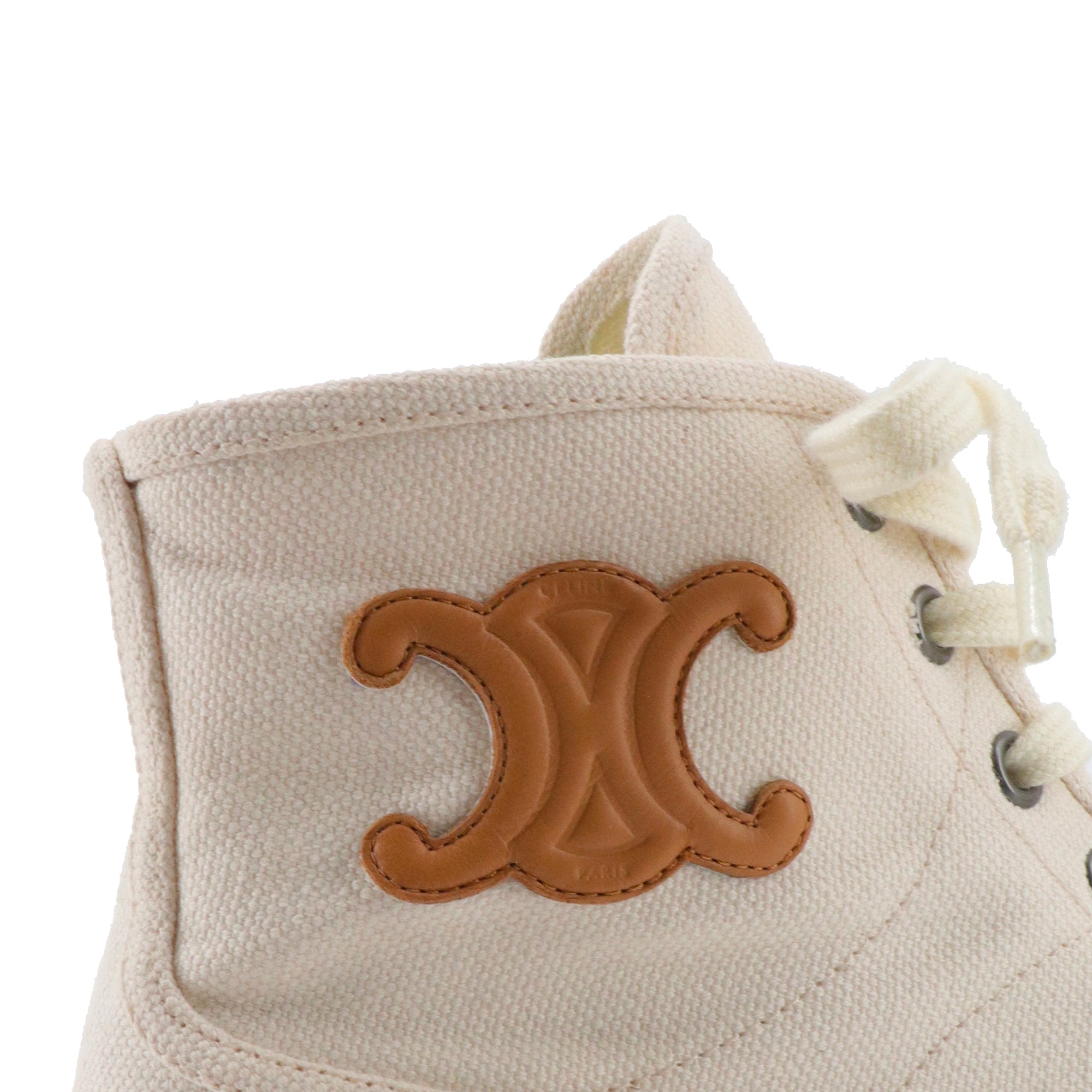 CELINE - Bottines Patapans Celine en toile beige (T38)