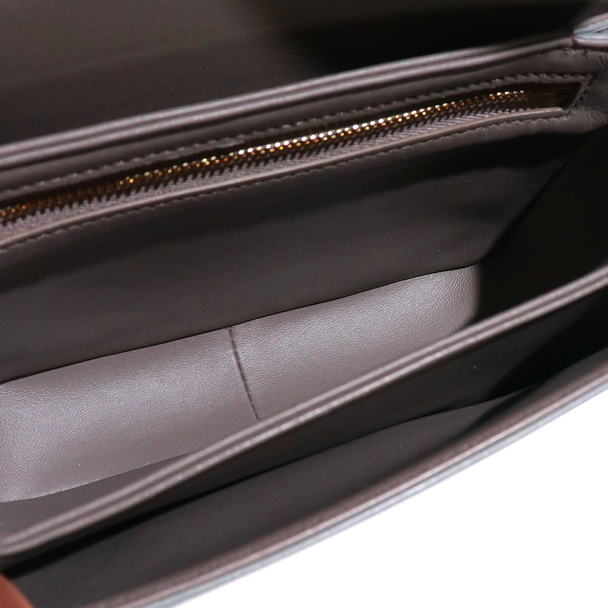 CELINE - Celine Triomphe teen shoulder bag in pebble gray box leather