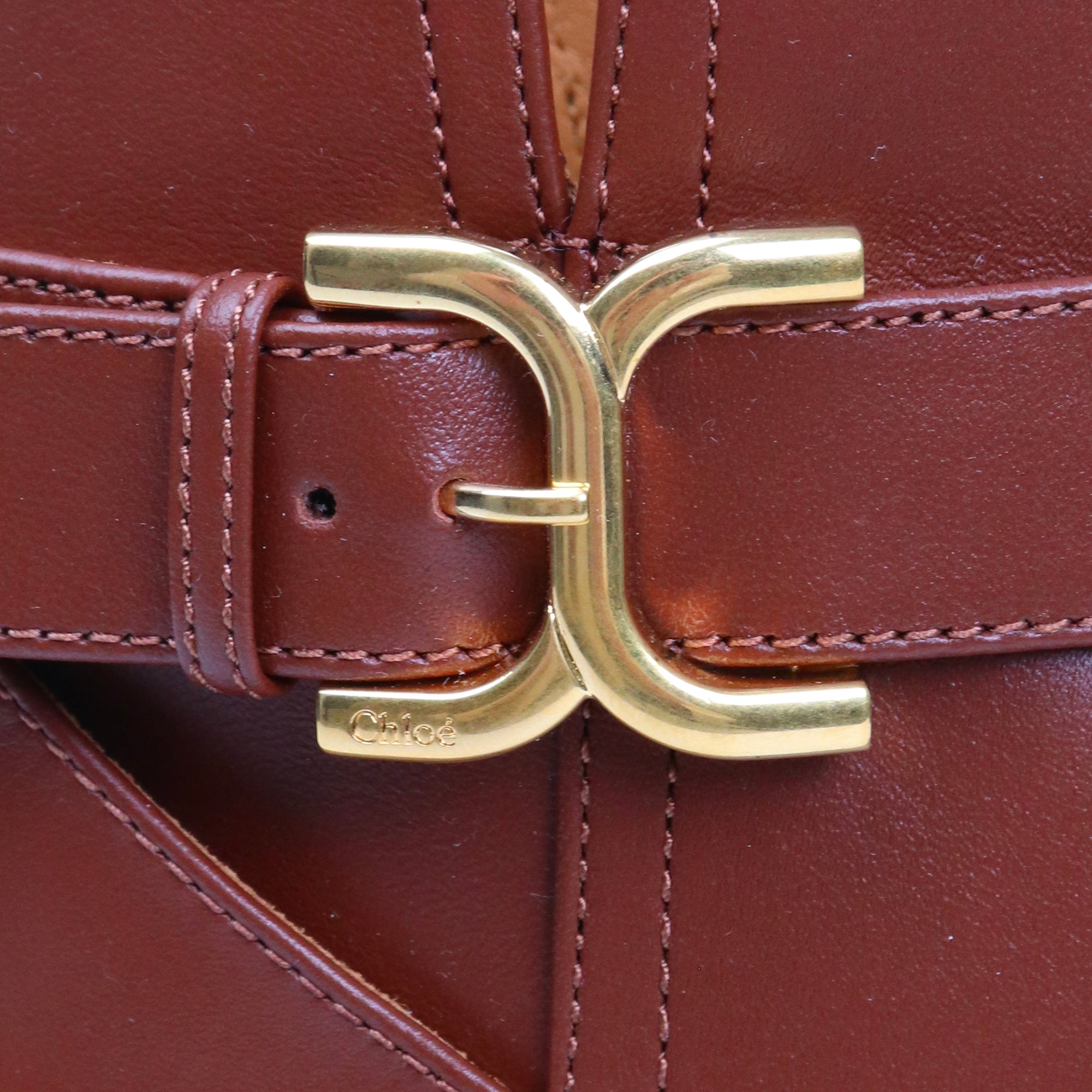 CHLOÉ - Bottines Marcie à boucles Chloé en cuir marron (T41)