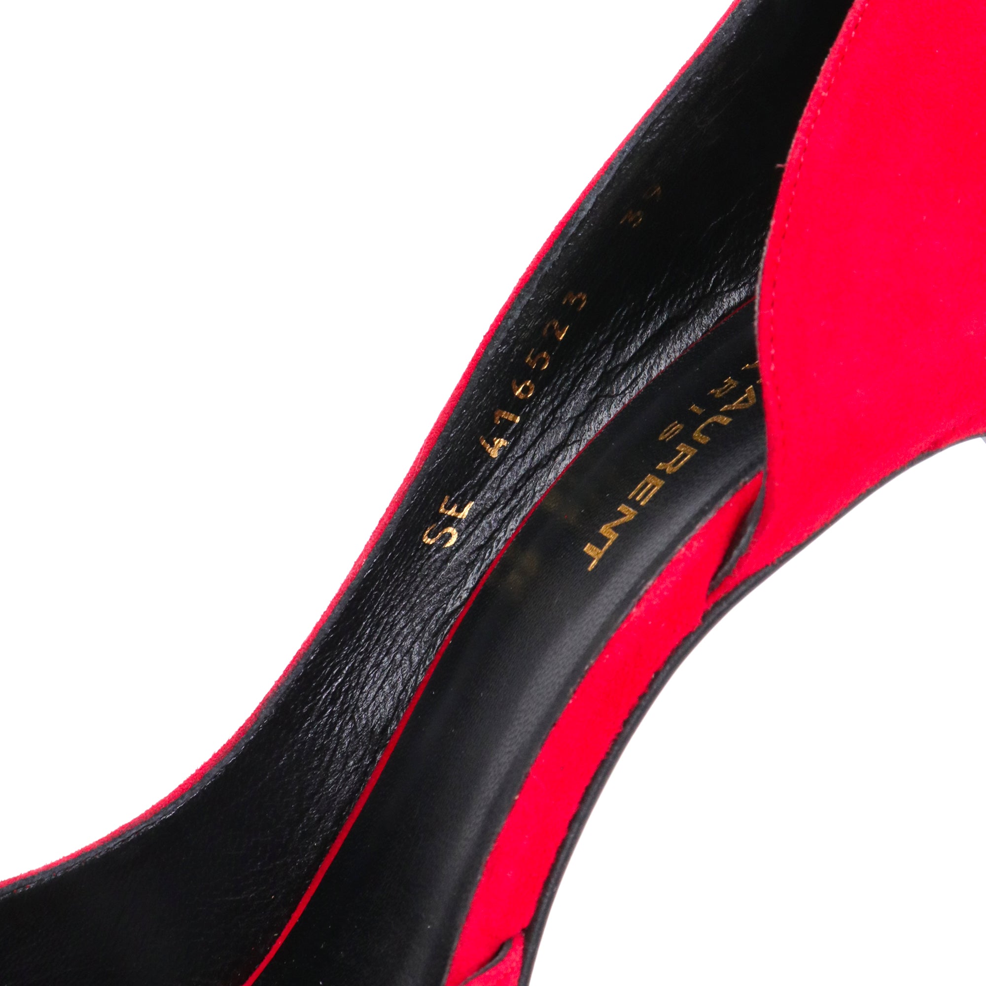 SAINT LAURENT - Escarpins à talon Kid Scamosciato Saint Laurent en suède rouge (T39)