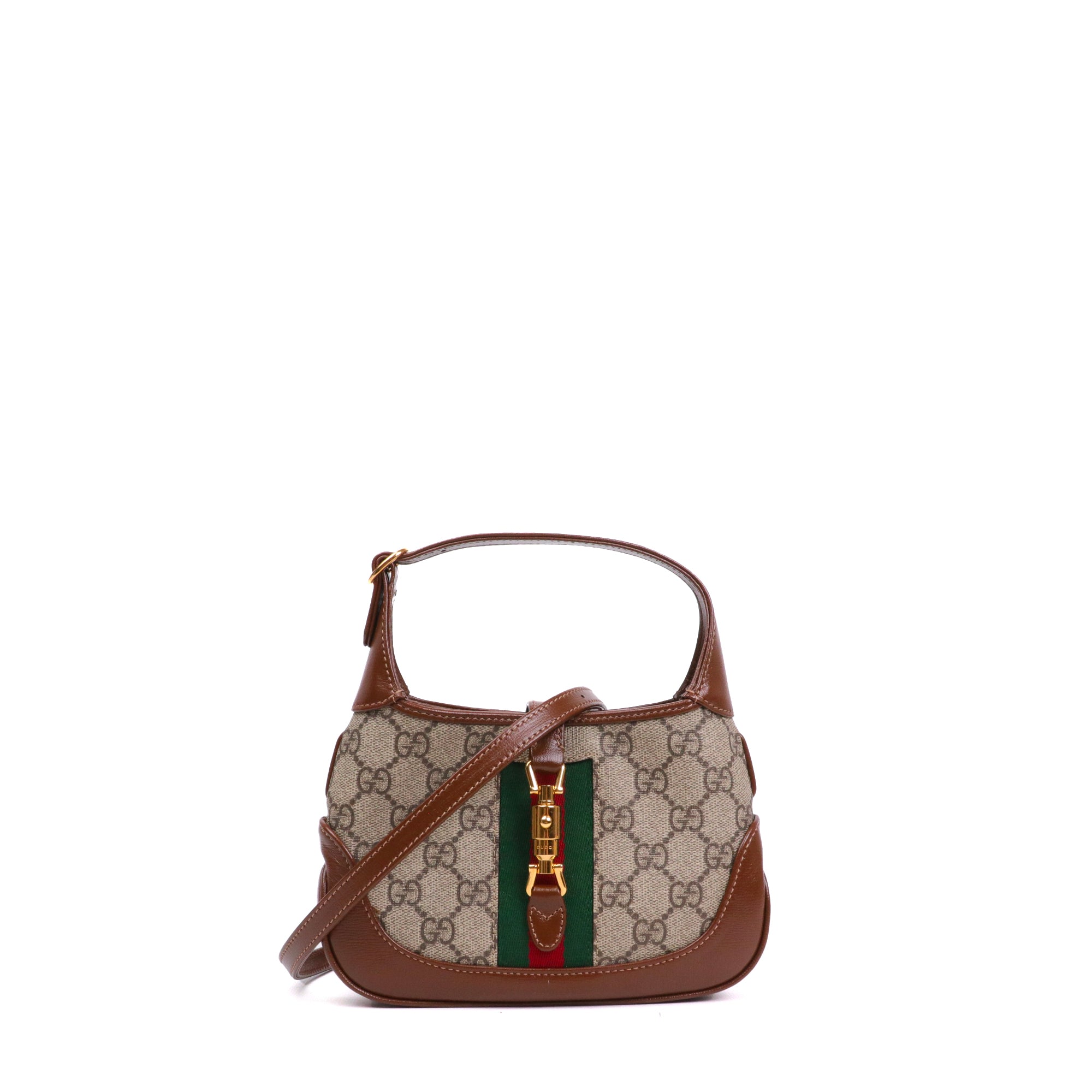 GUCCI - Sac à bandoulière Jackie 1961 Mini Gucci en toile monogrammée et cuir