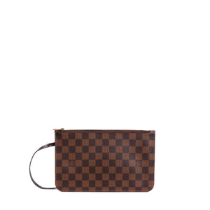 LOUIS VUITTON - Pochette Neverfull Louis Vuitton en toile enduite damier ébène