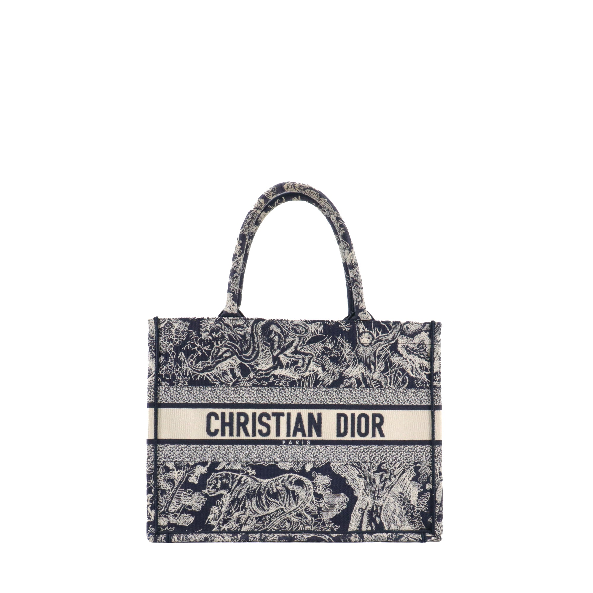 DIOR - Sac cabas Book Tote medium Dior en toile de jouy bleu marine