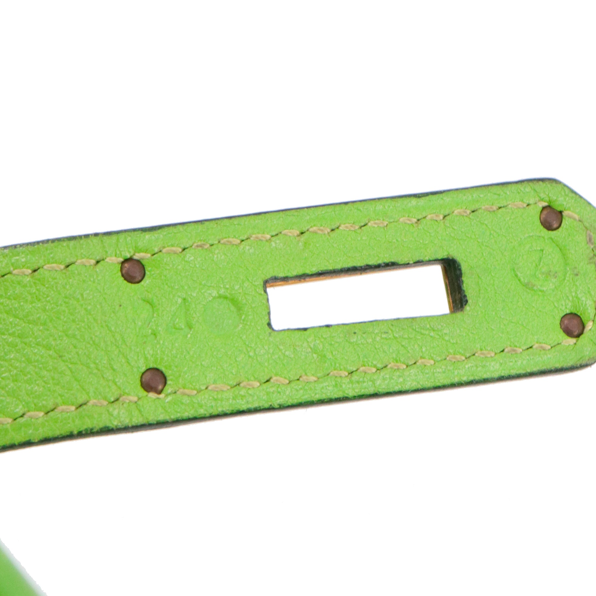 HERMÈS - Sac à main Kelly 35 Hermès en cuir swift vert grany