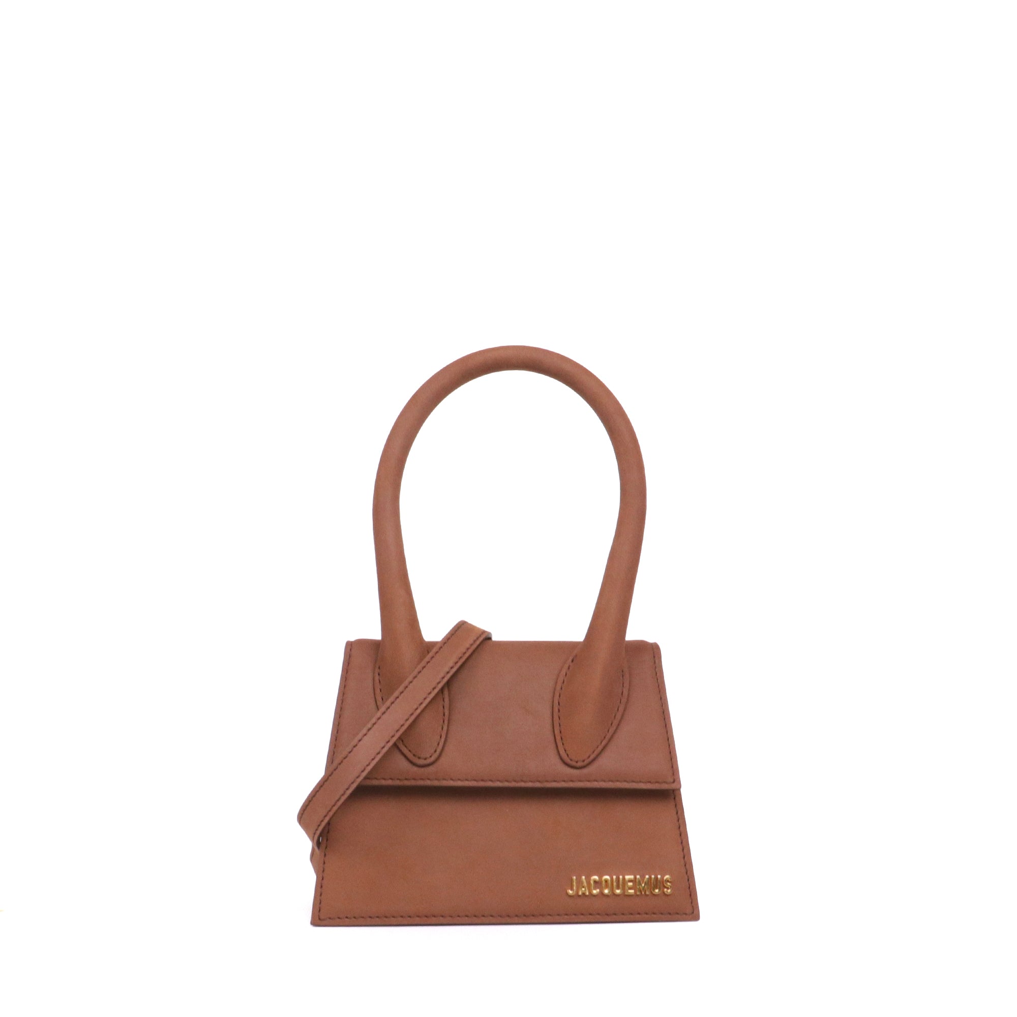JACQUEMUS - Sac à bandoulière Chiquito Moyen Jacquemus en cuir gommé marron
