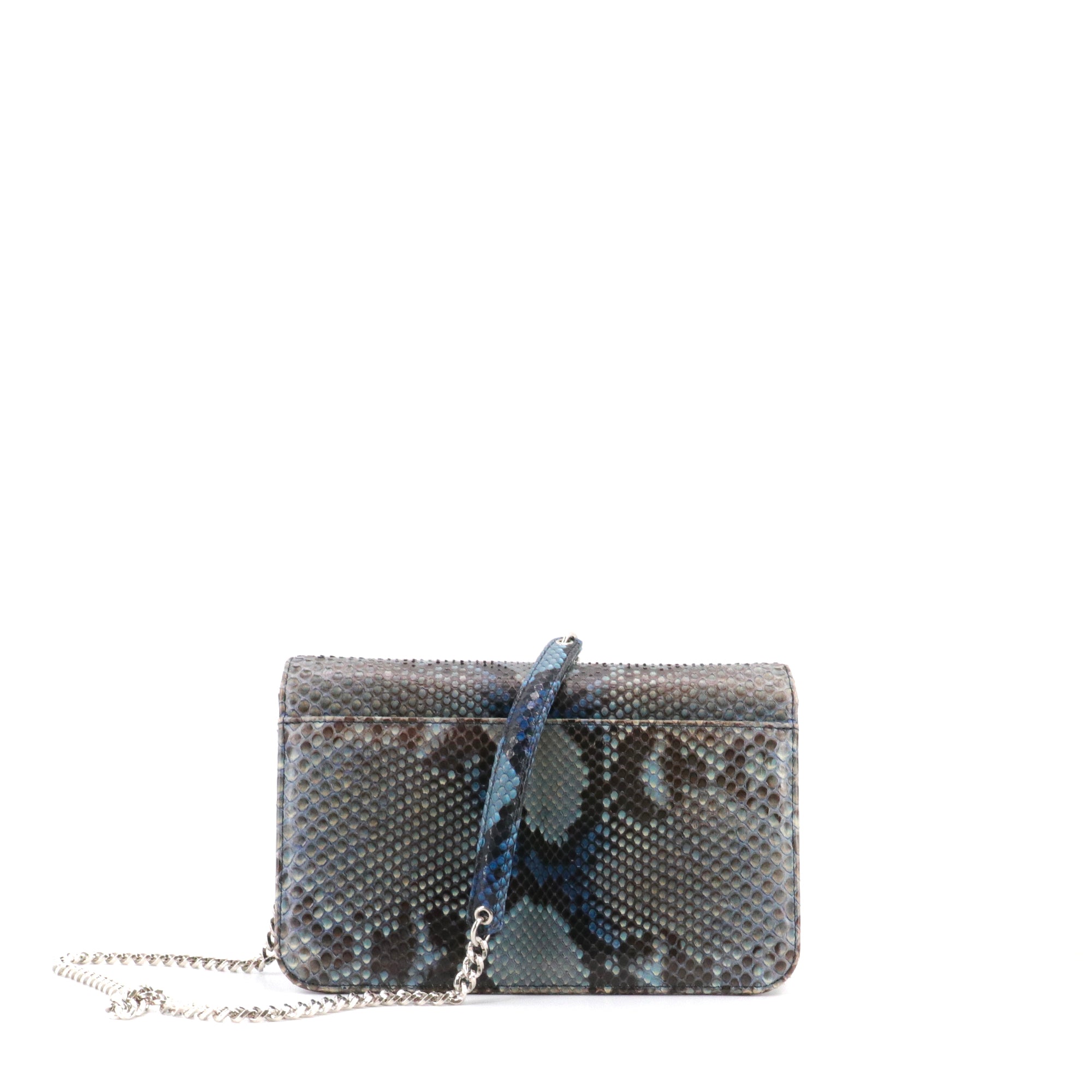 DIOR - Sac à bandoulière Miss Dior en python bleu gris