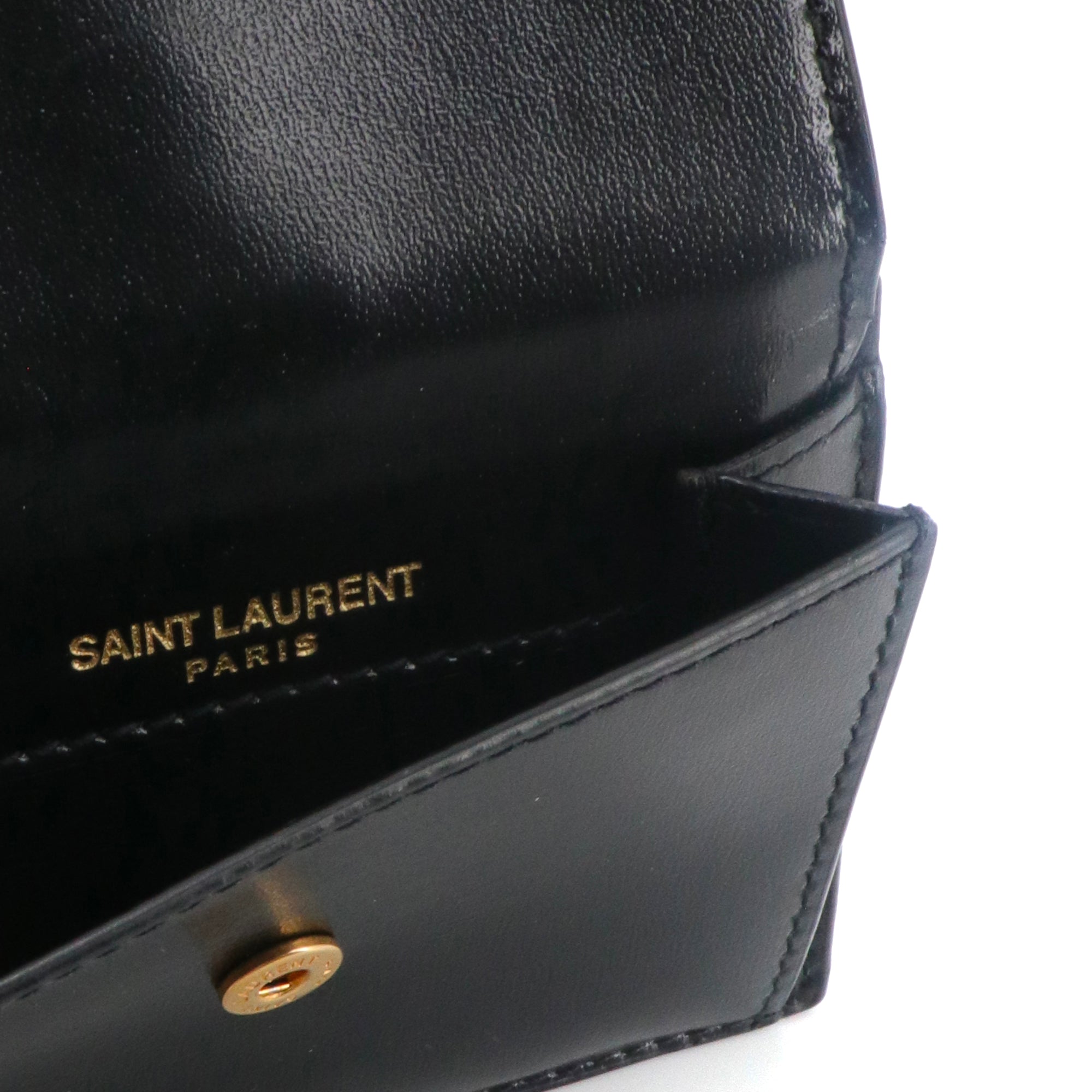 SAINT LAURENT - Porte-cartes Uptown Saint Laurent en cuir noir