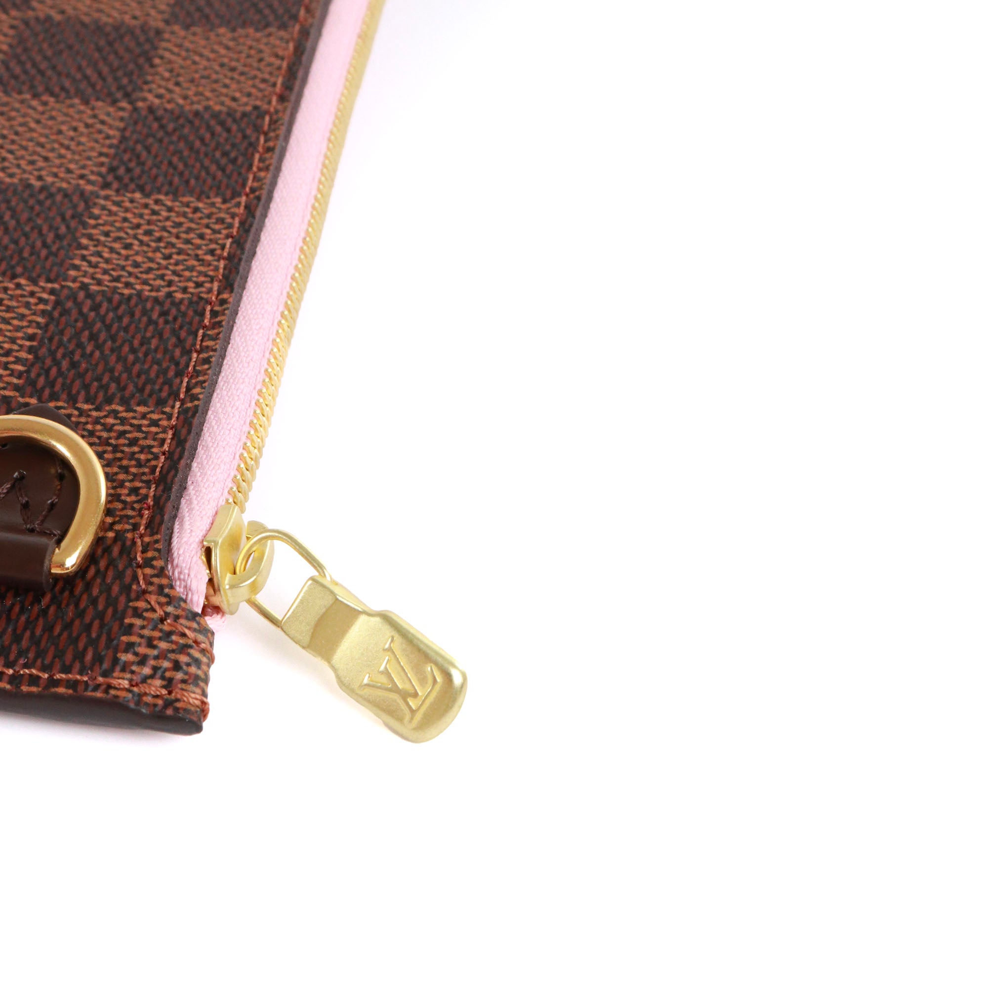 LOUIS VUITTON - Pochette Neverfull Louis Vuitton en toile enduite damier ébène