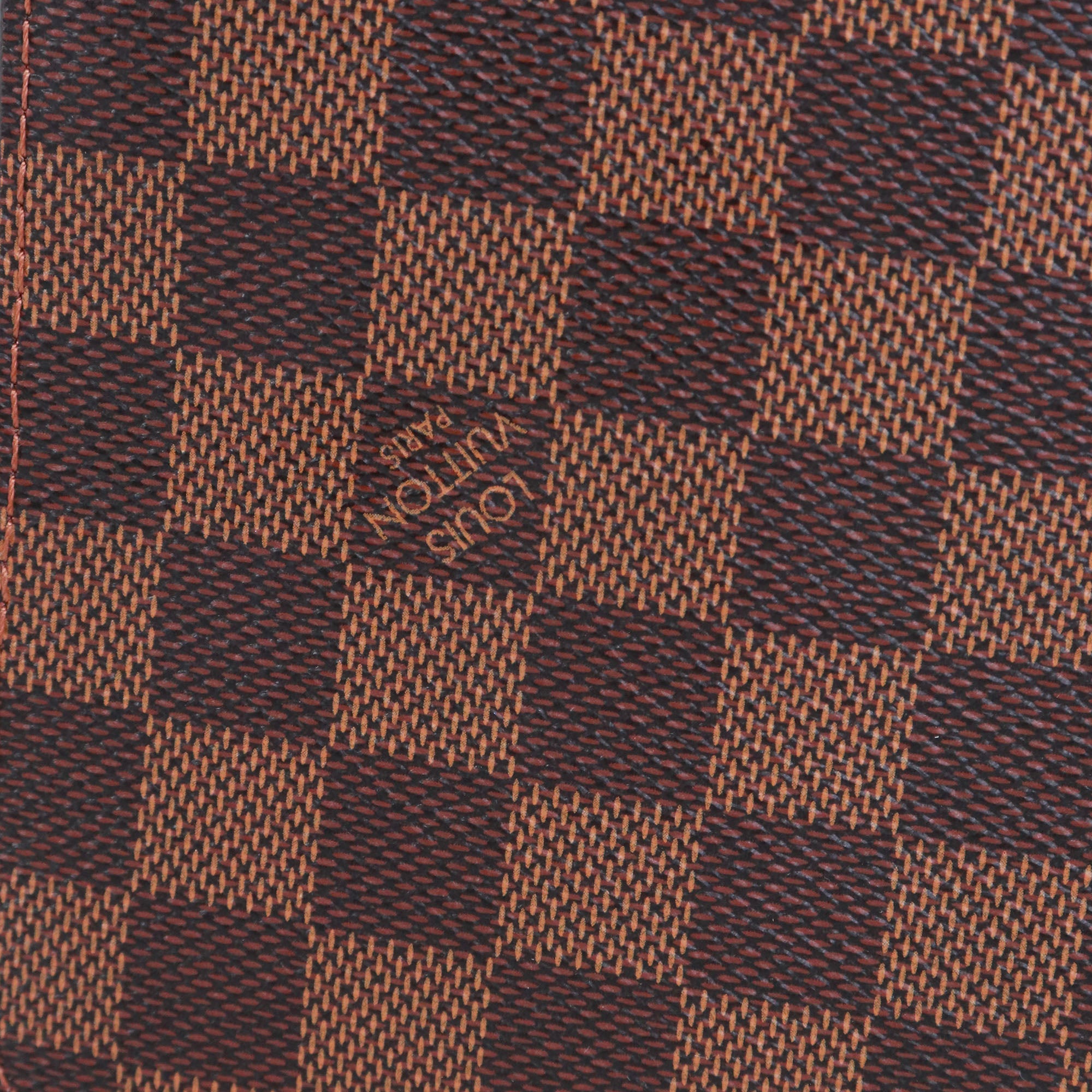 LOUIS VUITTON - Pochette Neverfull Louis Vuitton en toile enduite damier ébène