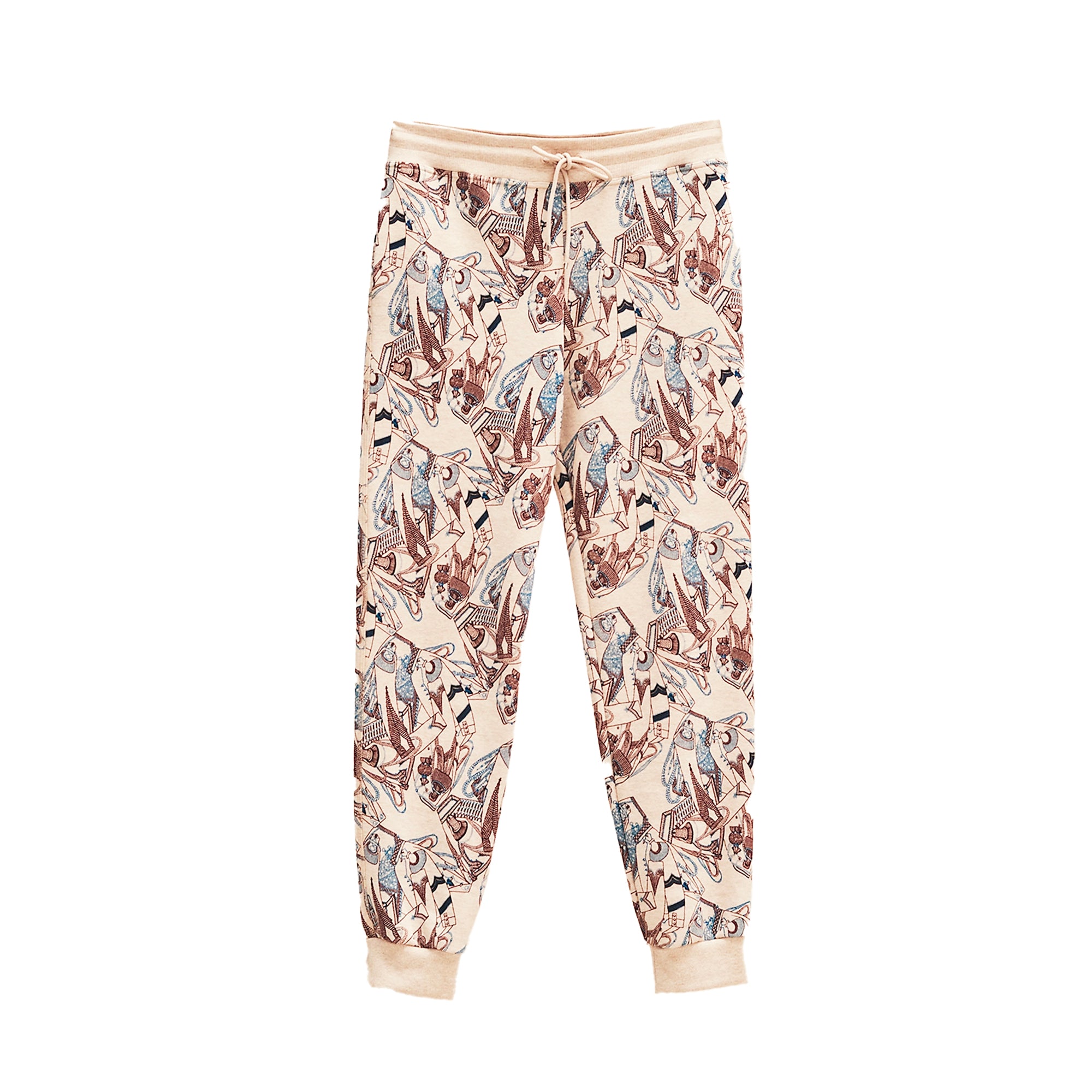 HERMÈS - Pantalon Zouaves Et Dragons Finesse en en coton beige (T42)
