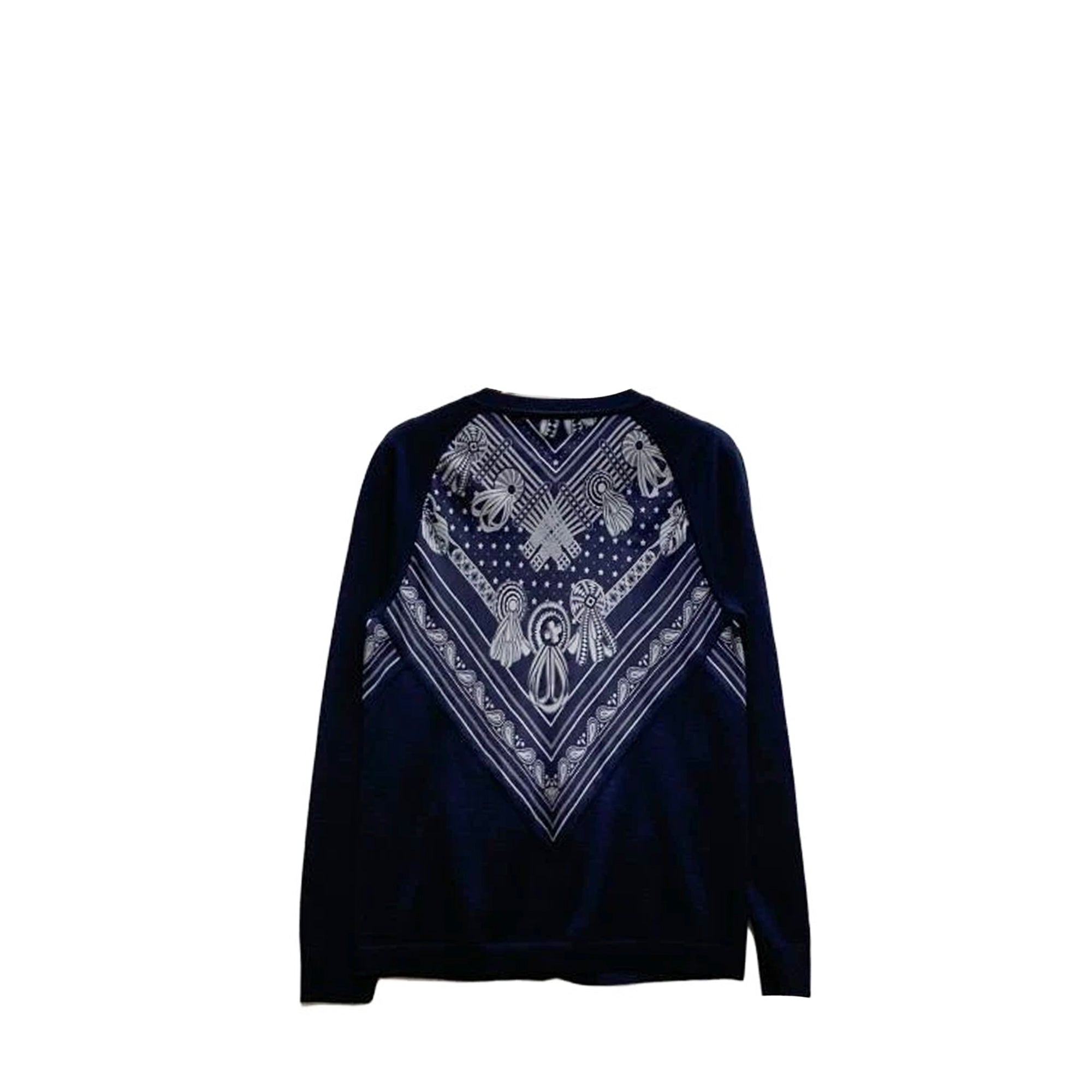 HERMÈS - Cardigan Les Rubans du Cheval Hermès en soie et cachemire bleu marine (T34)