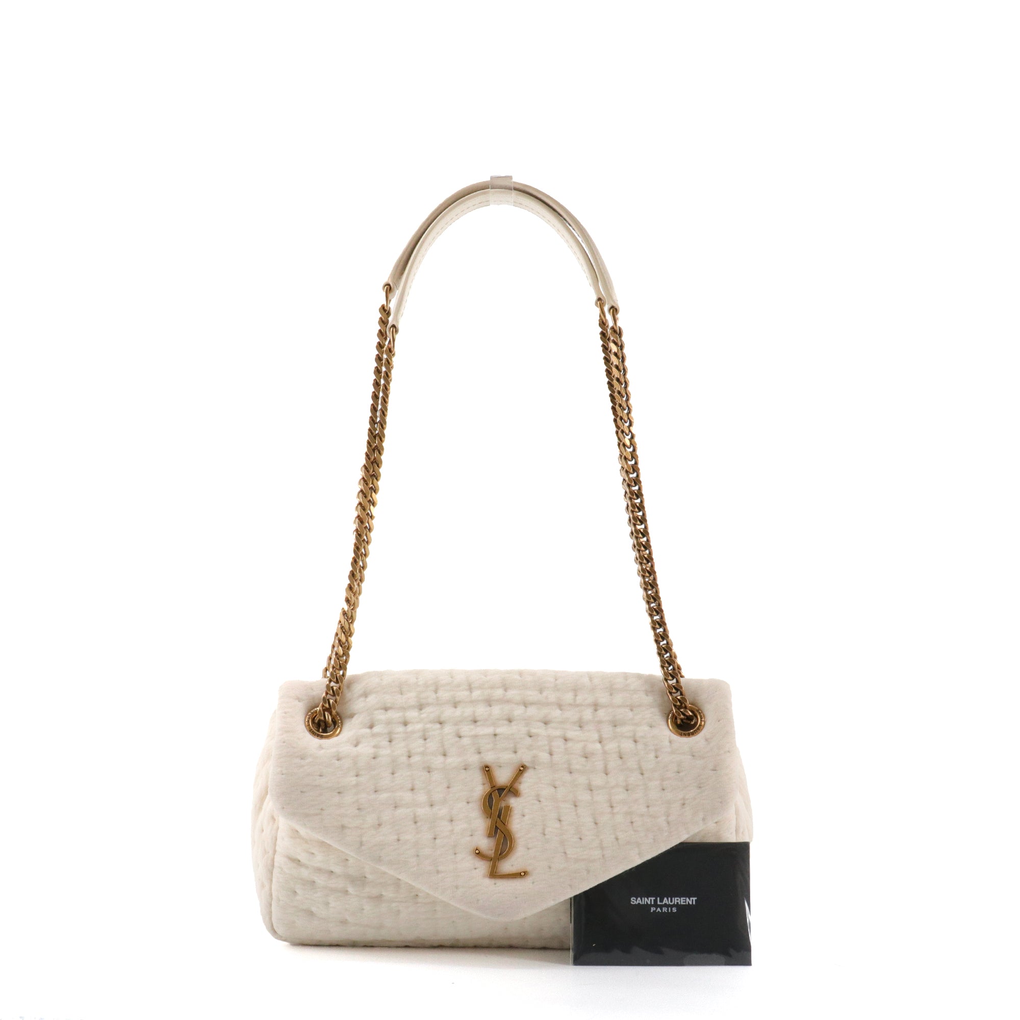 SAINT LAURENT - Sac à bandoulière Calypso Saint Laurent en toile crème