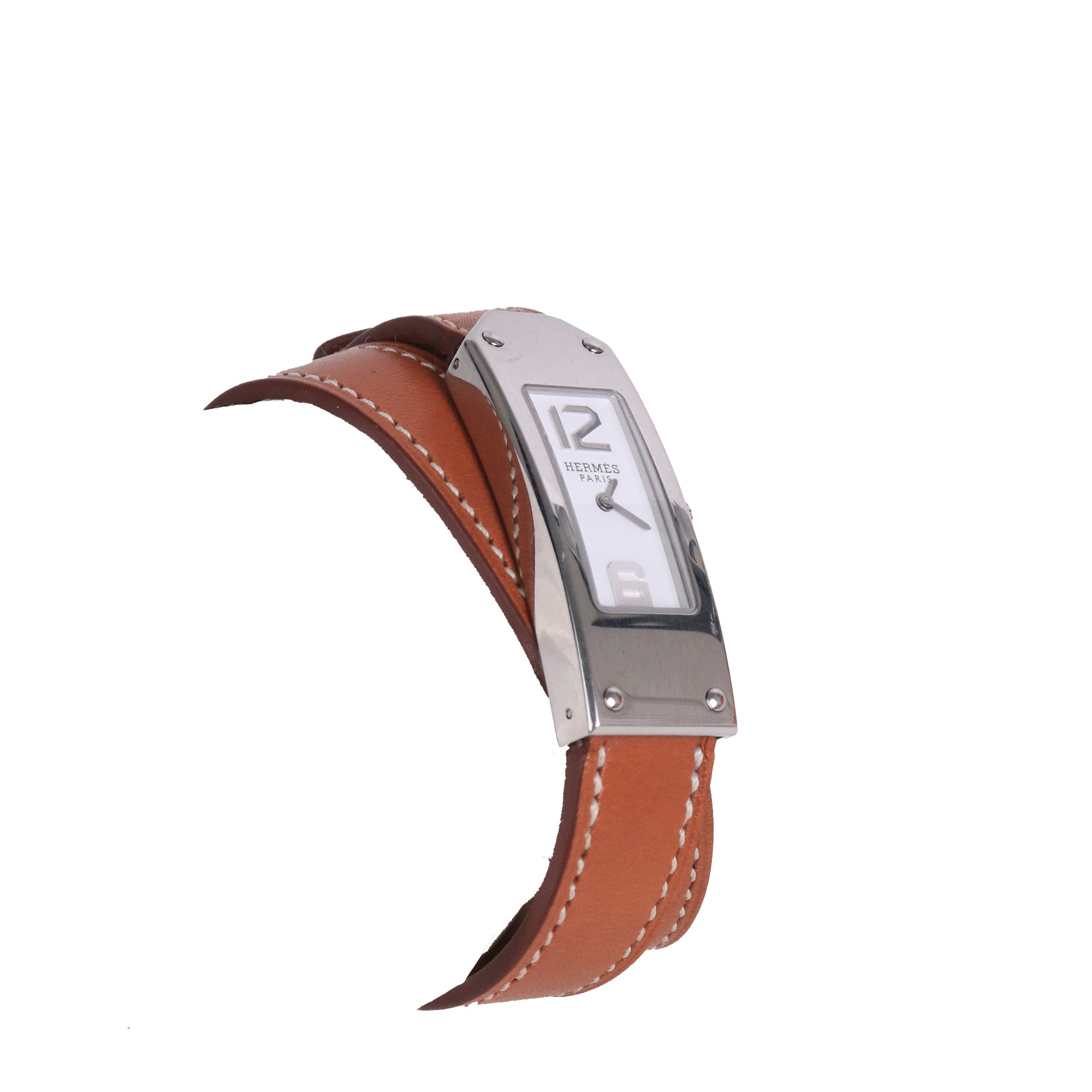 HERMÈS - Kelly watch in brown leather