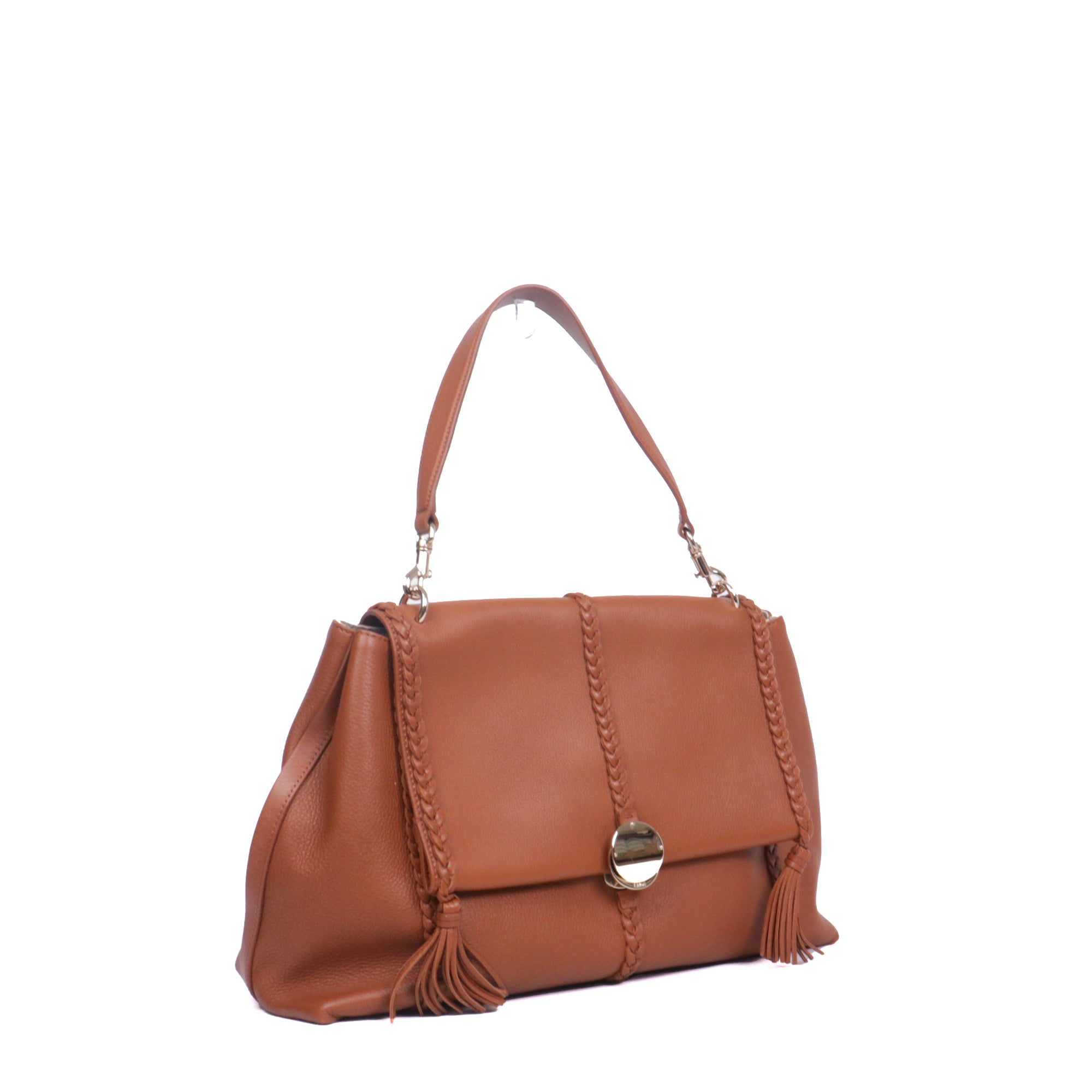 CHLOÉ - Sac à épaule Pénélope GM Chloé en cuir grainé marron