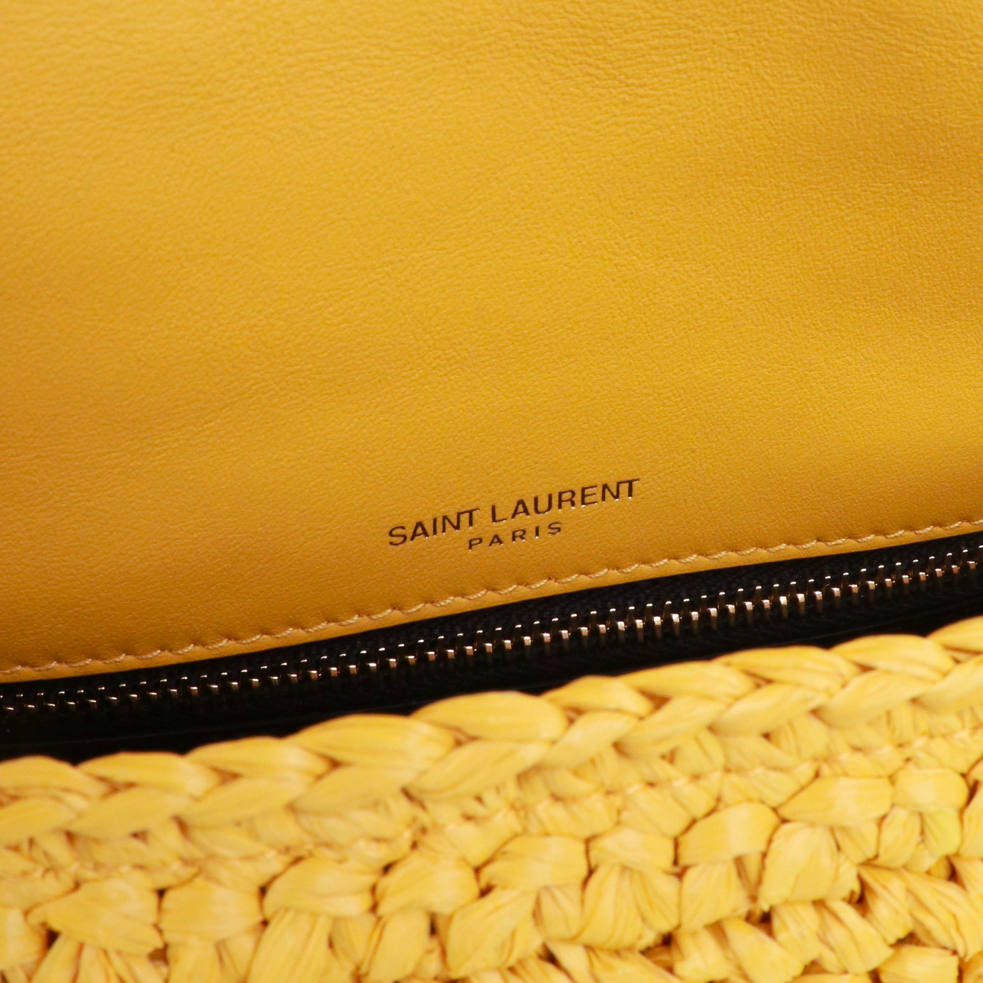 SAINT LAURENT - Sac à bandoulière Niki medium Saint Laurent en raphia jaune