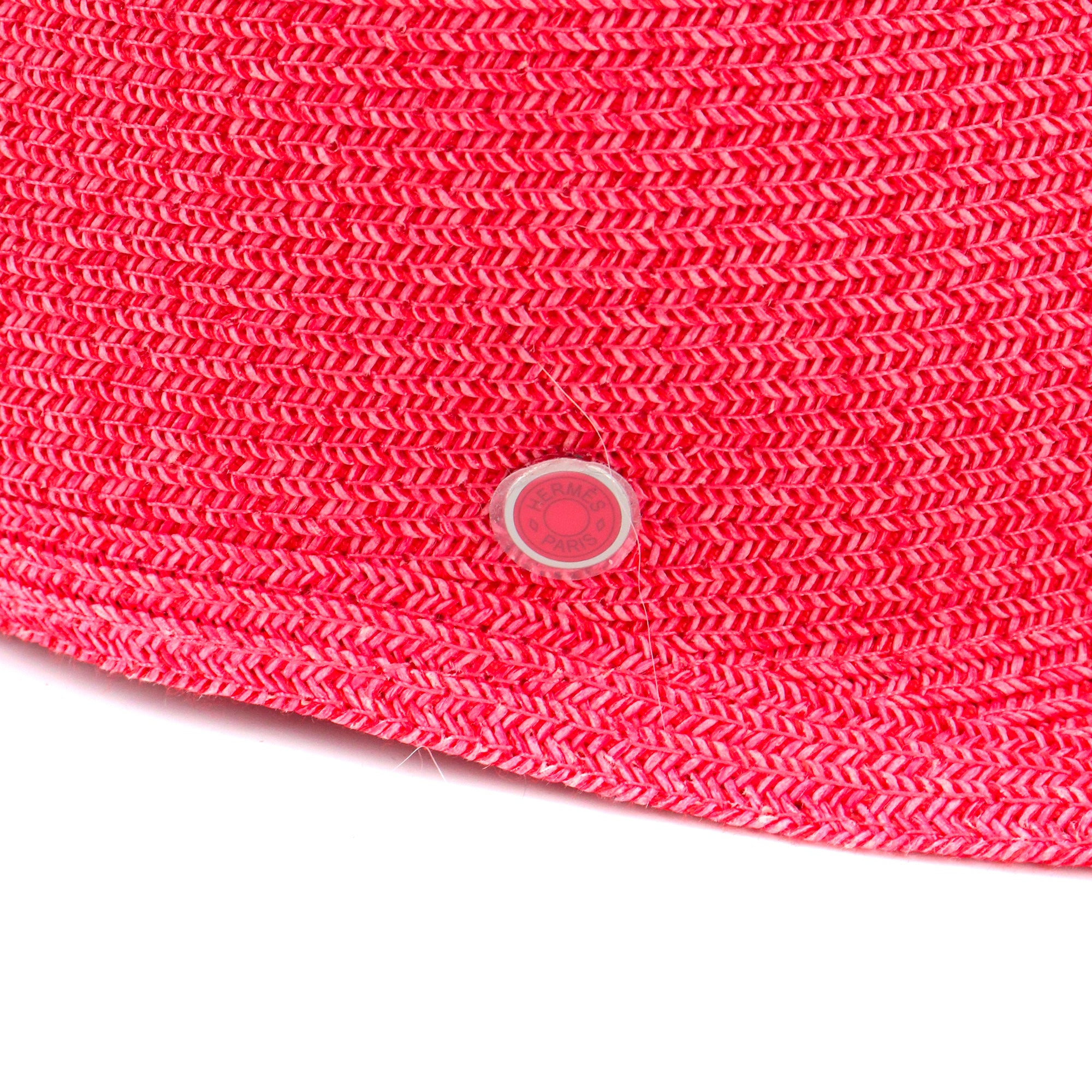 HERMÈS - Casquette Galatée Hermès en papier rose (T56)