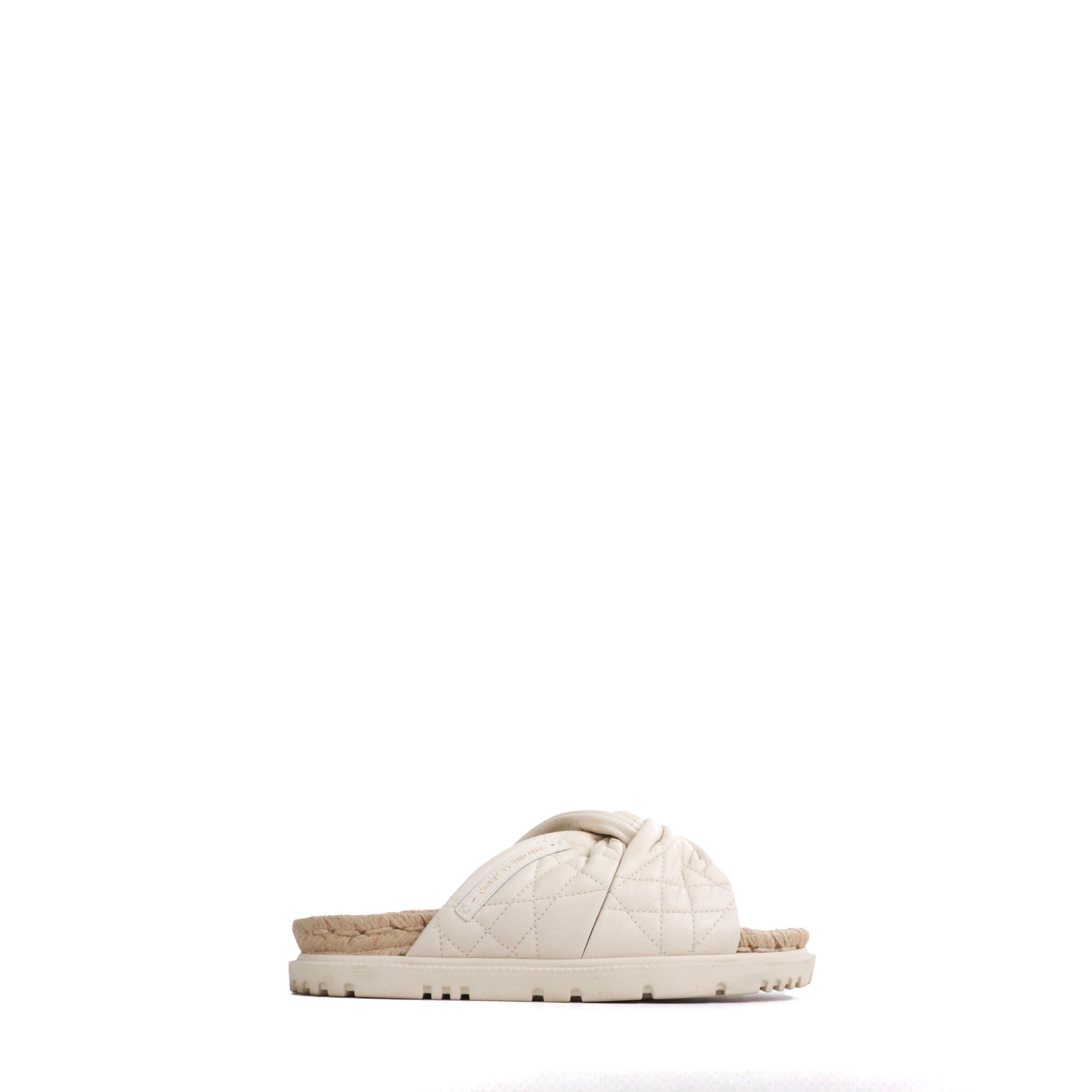 DIOR - Sandales D-Twist Dior en cuir blanc cassé (T38)