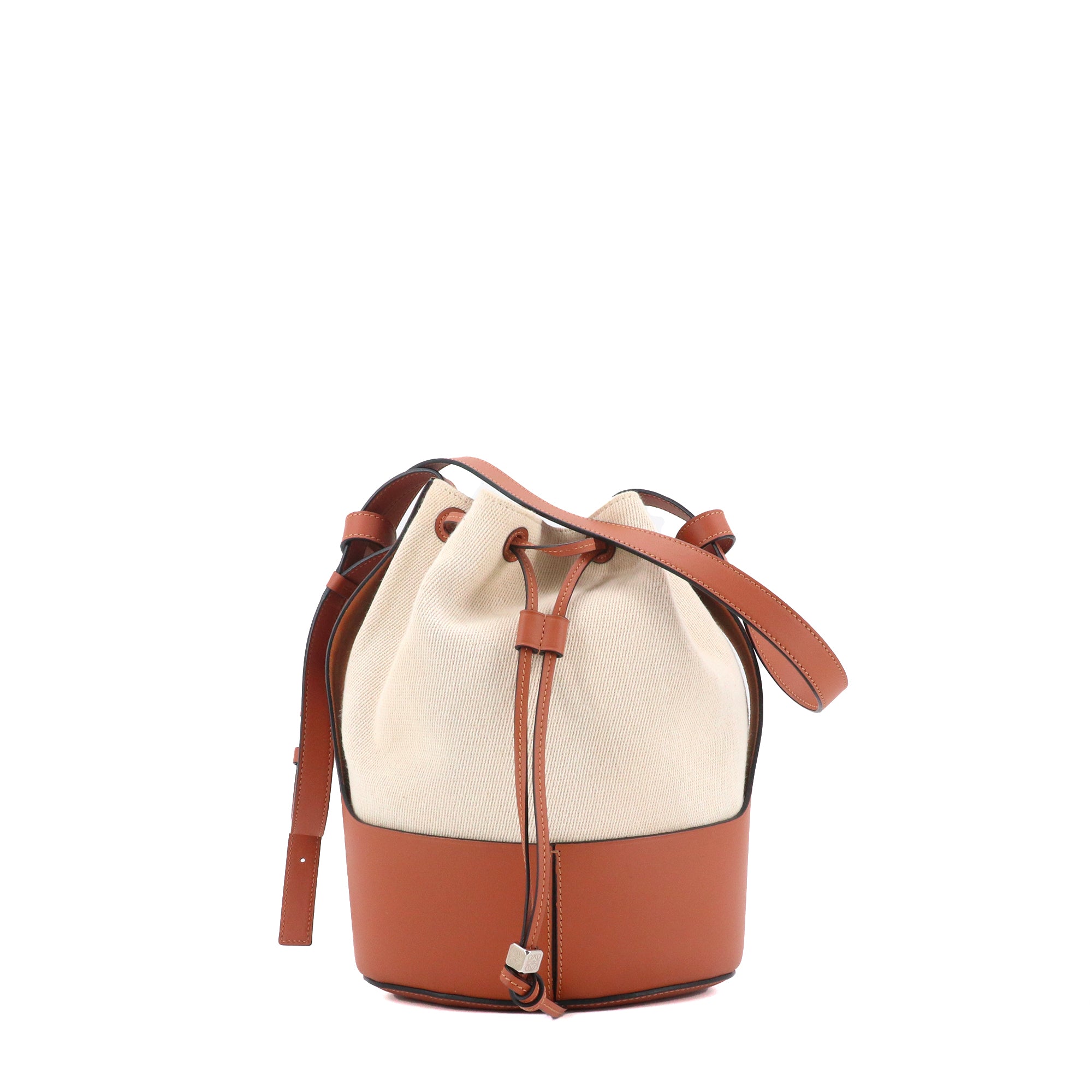 LOEWE - Sac à bandoulière Balloon Loewe en toile et cuir marron