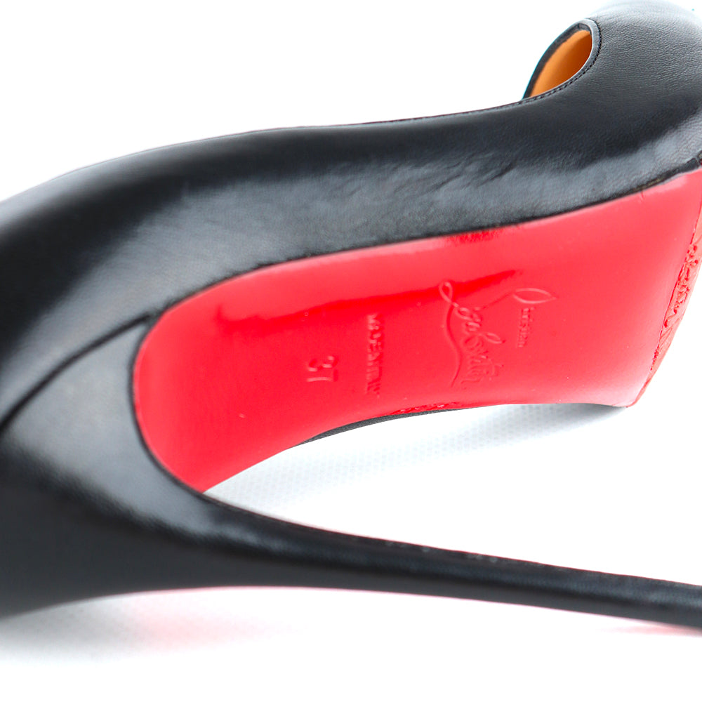 LOUBOUTIN - Escarpins So Kate en cuir verni noir (T37)