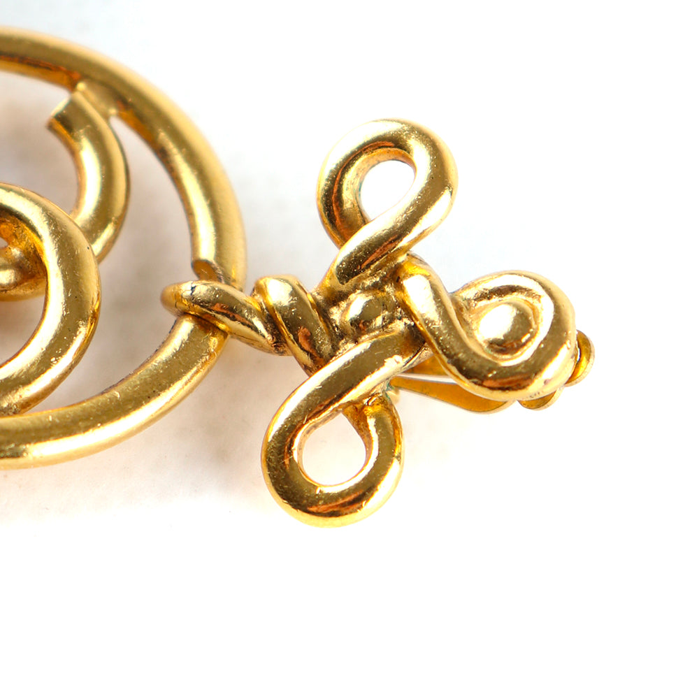 CHANEL - Boucles d'oreilles Trèfles CC vintage doré