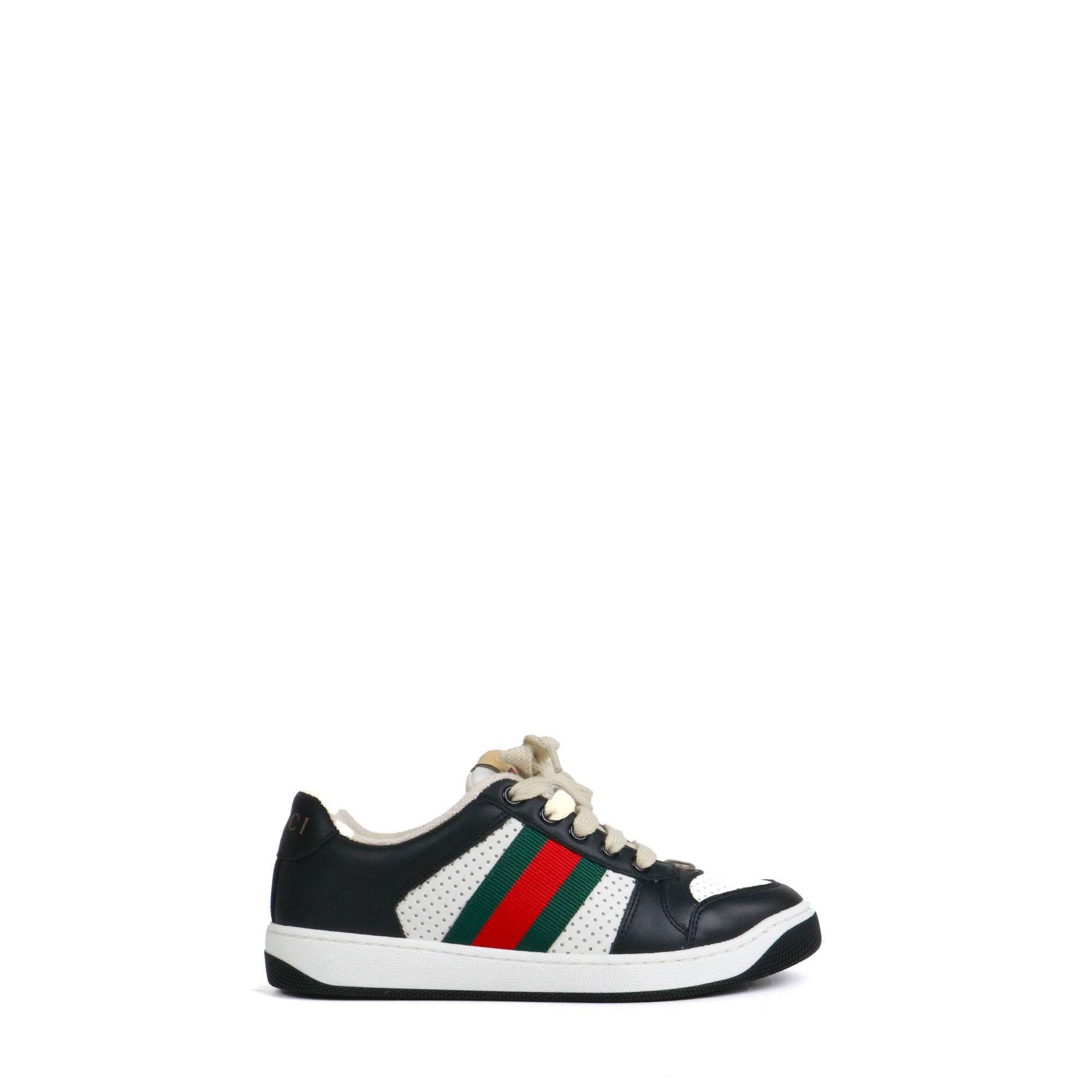 GUCCI - Sneakers Screener Gucci à lacets en cuir noir (T35,5)