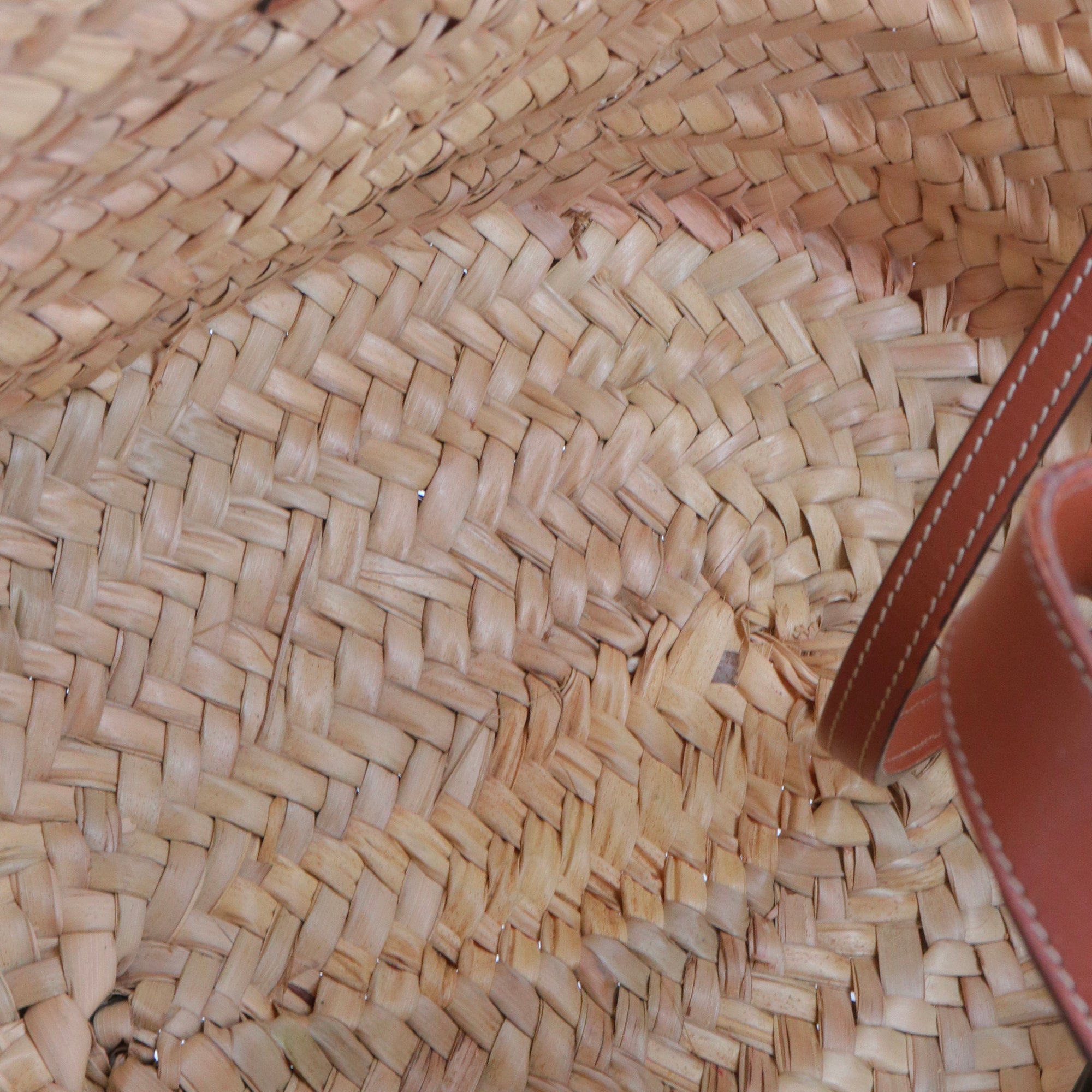 CELINE - Panier Triomphe teen Celine en paille et cuir tan