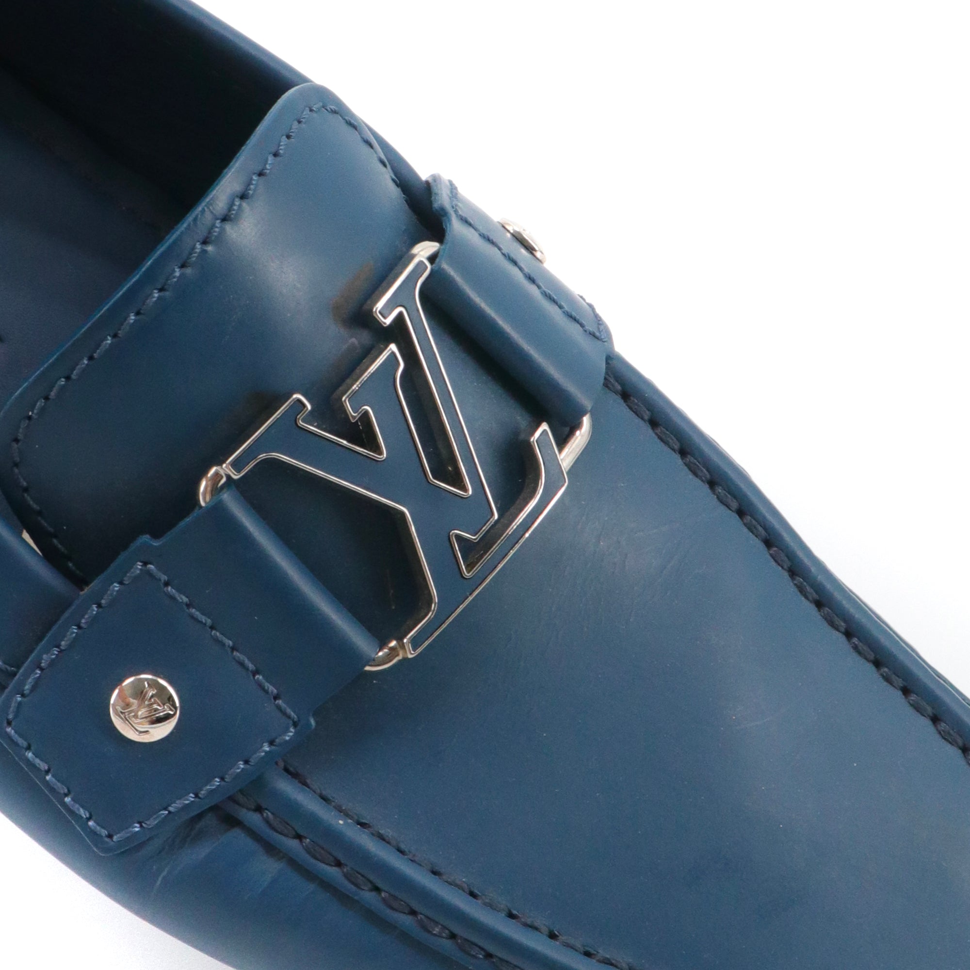 LOUIS VUITTON - Mocassins Monte Carlo Louis Vuitton en cuir bleu (T40)