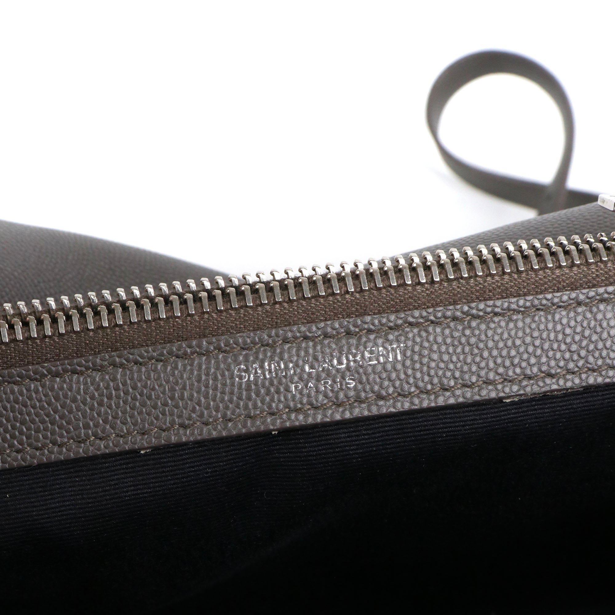 SAINT LAURENT - Sac à bandoulière West Hollywood Saint Laurent en cuir grainé gris