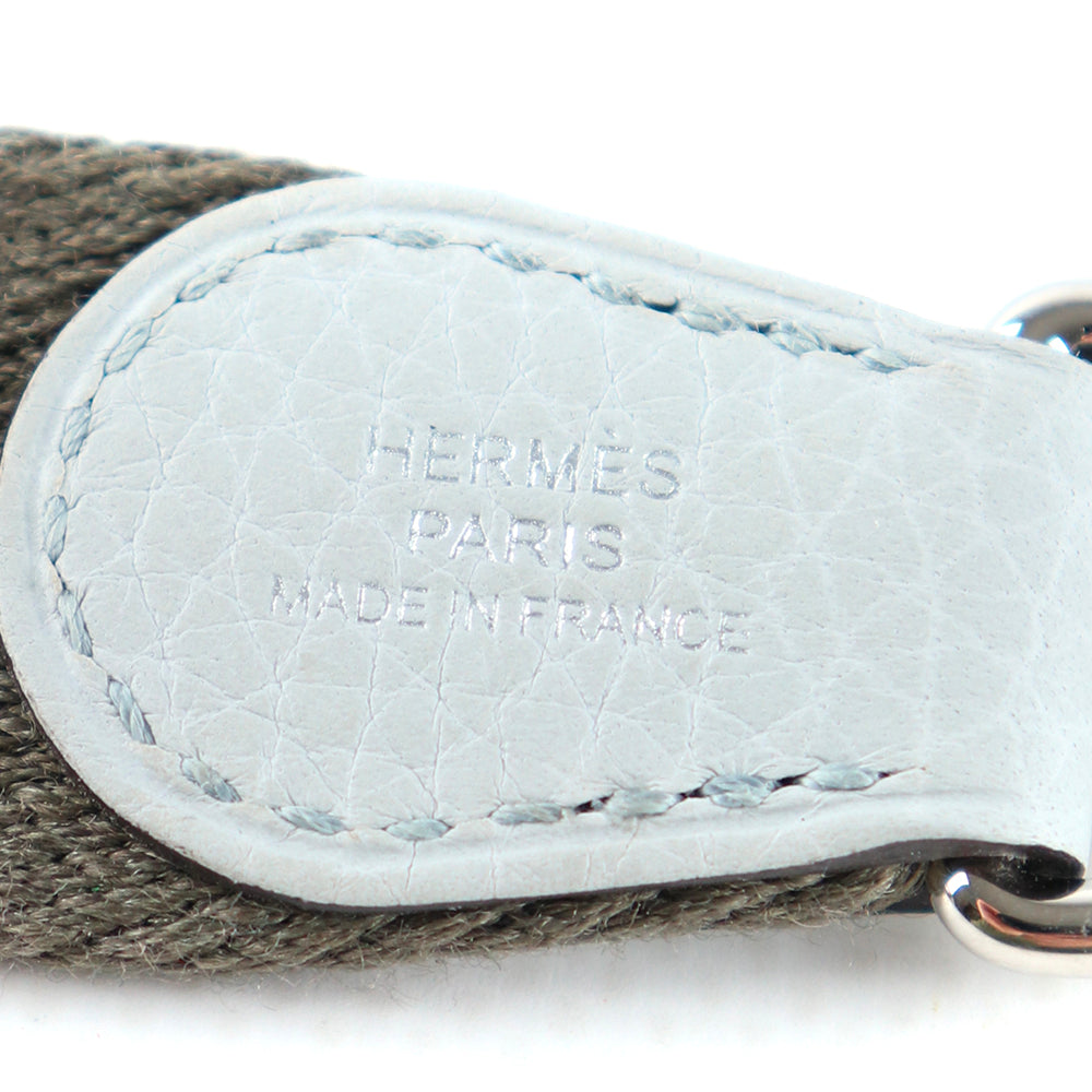 HERMÈS - Sac à bandoulière Evelyne mini en cuir clémence gris