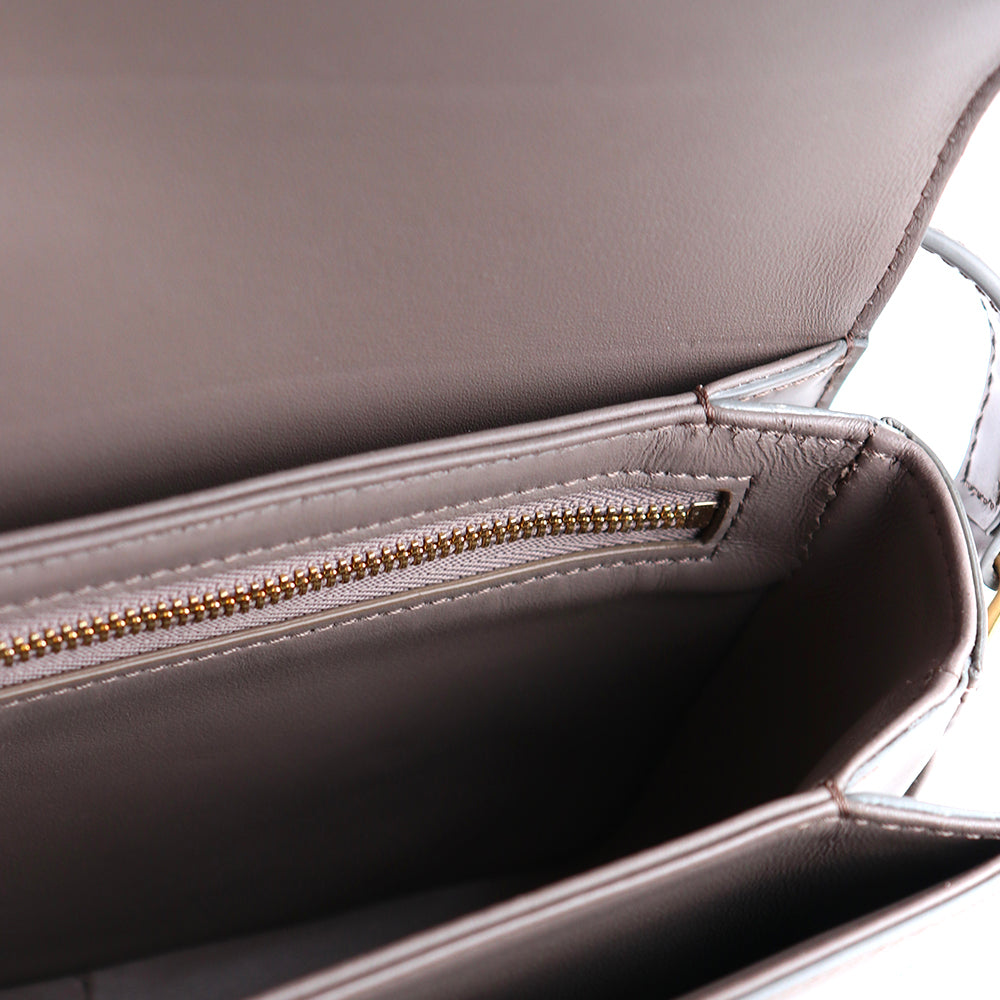 CELINE - Triomphe teen shoulder bag in gray box leather