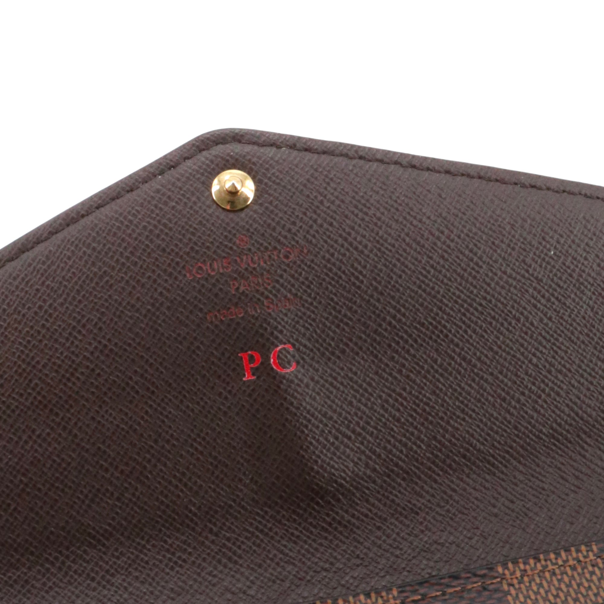 LOUIS VUITTON - Portefeuille Sarah Louis Vuitton en toile damier ébène