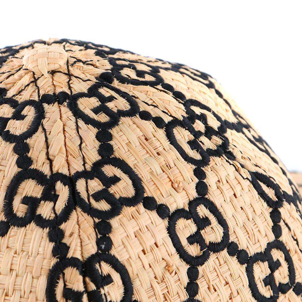GUCCI - Casquette en raphia GG (M)