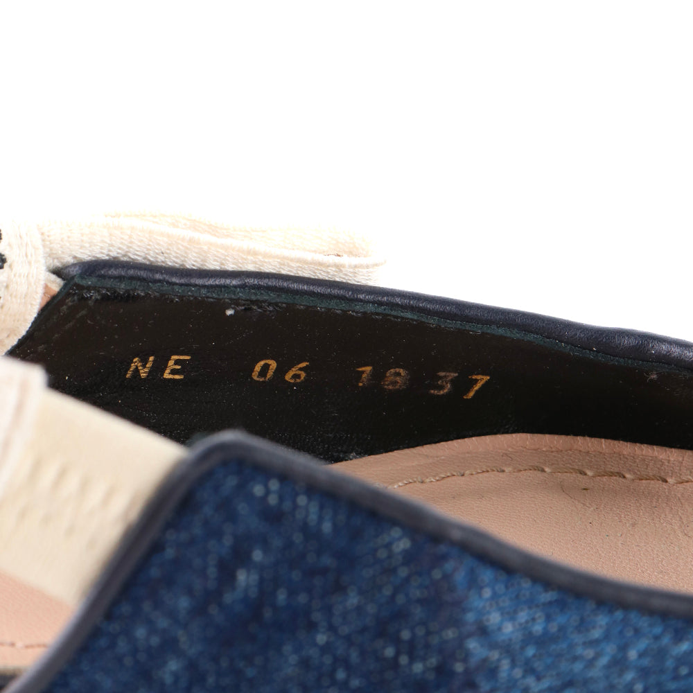 DIOR - Ballerines Slingback J'Adior en denim patchwork (T37)