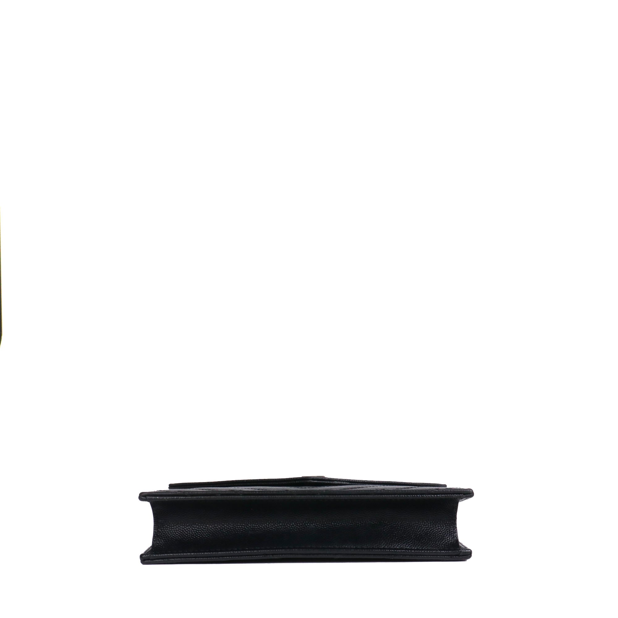 SAINT LAURENT - Pochette Cassandre Saint Laurent en cuir grainé noir