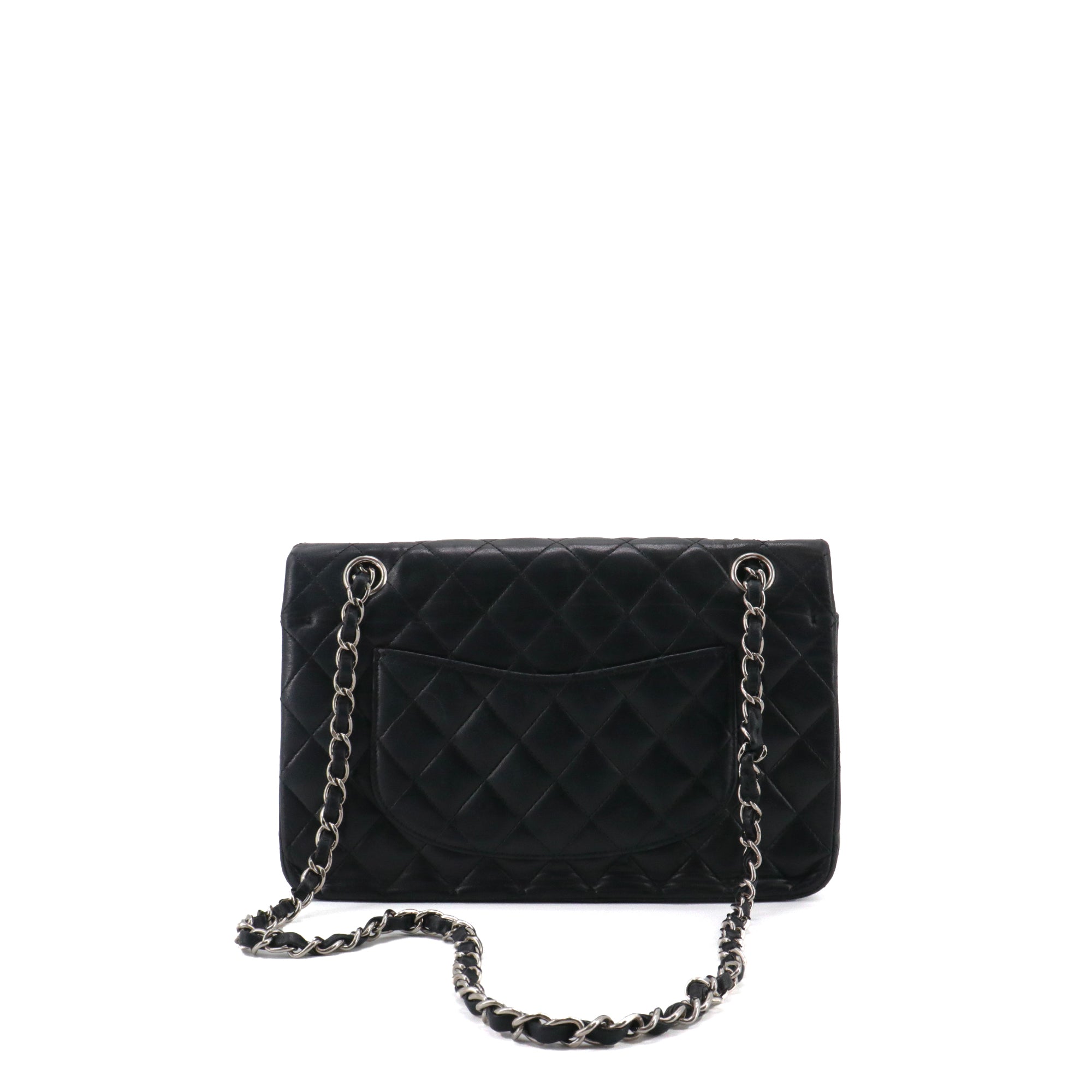 CHANEL - Sac à main Timeless/Classique Chanel 11.12 double flap Chanel en cuir lisse noir