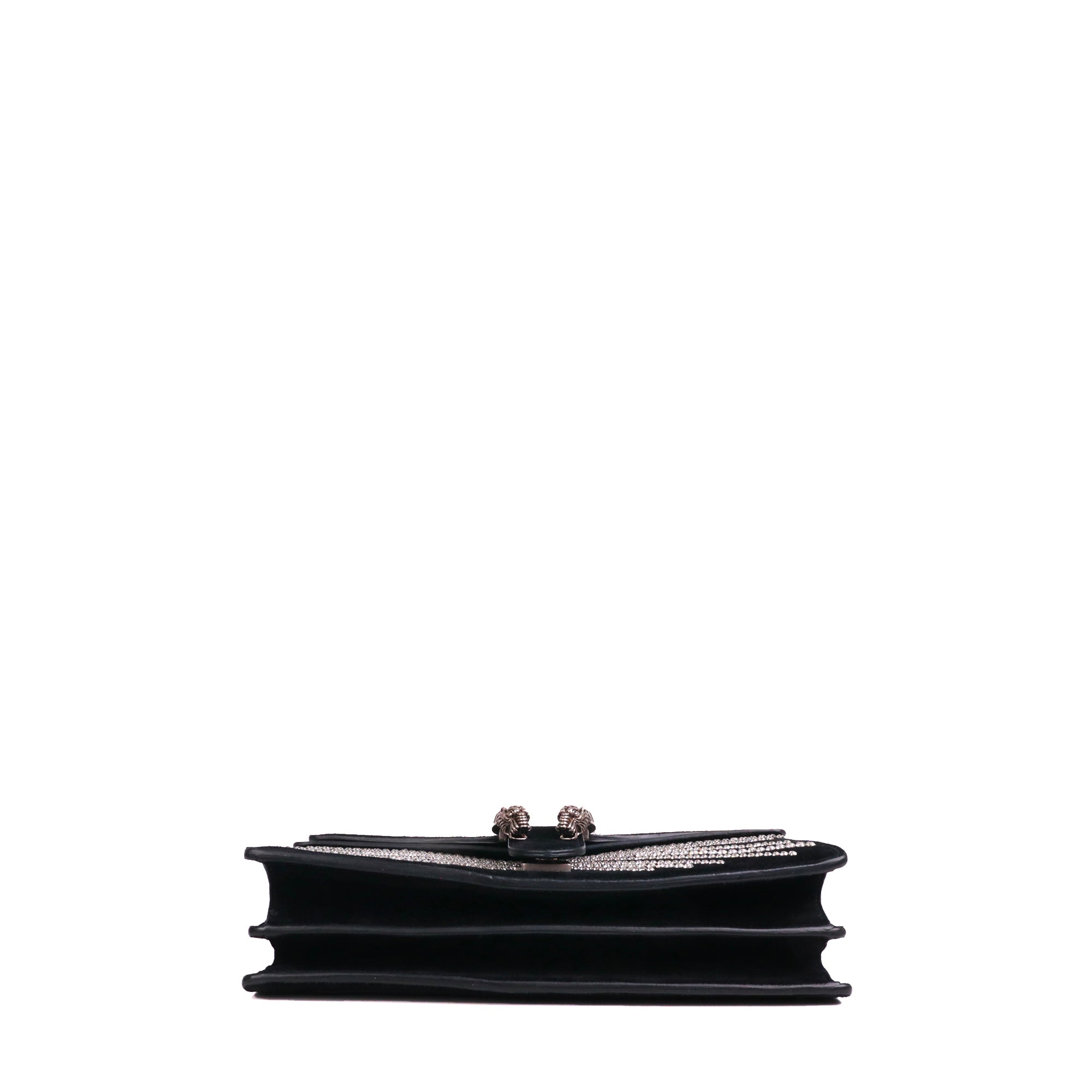 GUCCI - Sac à épaule Dionysus medium Gucci en daim noir à strass