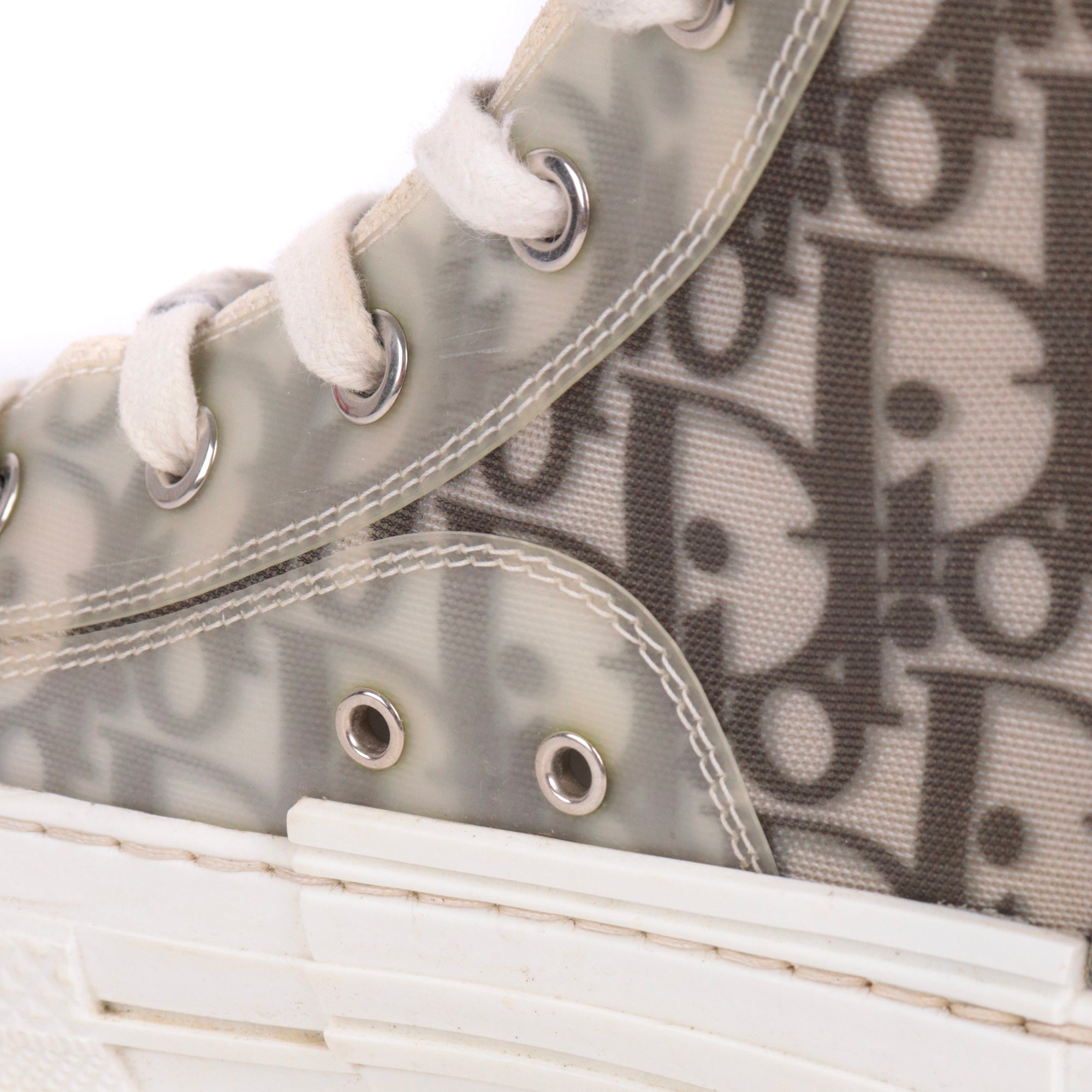 DIOR - Sneakers B23 Dior Haute en toile oblique blanche (T41,5)