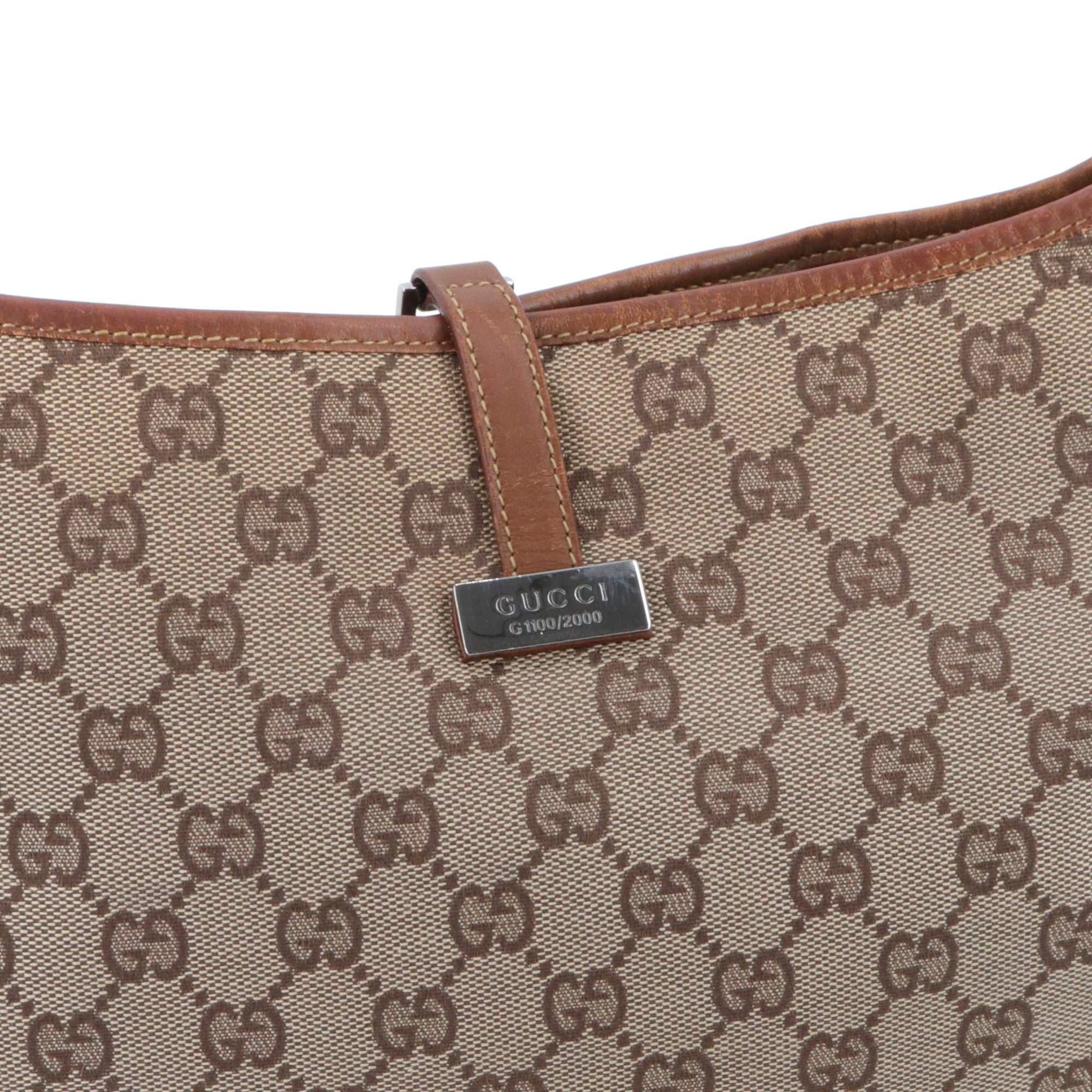 GUCCI - Sac à épaule Jackie Hobo Edition Limitée 2010 Gucci grande taille en toile monogrammée et cuir marron vintage