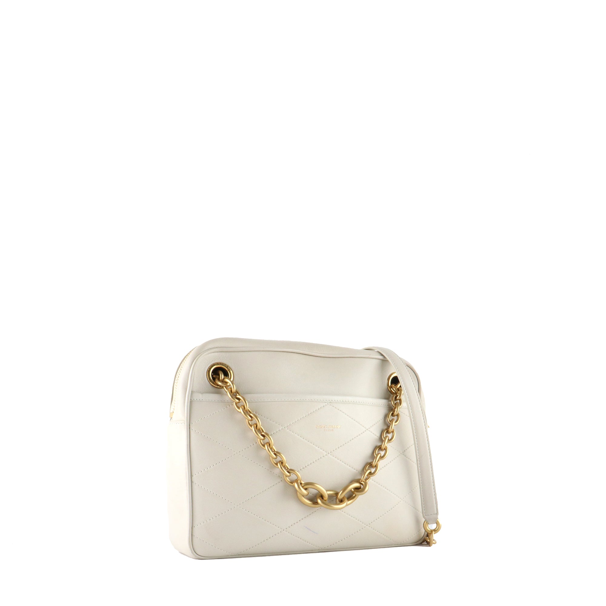 SAINT LAURENT - Sac à bandoulière Le Maillon en cuir beige