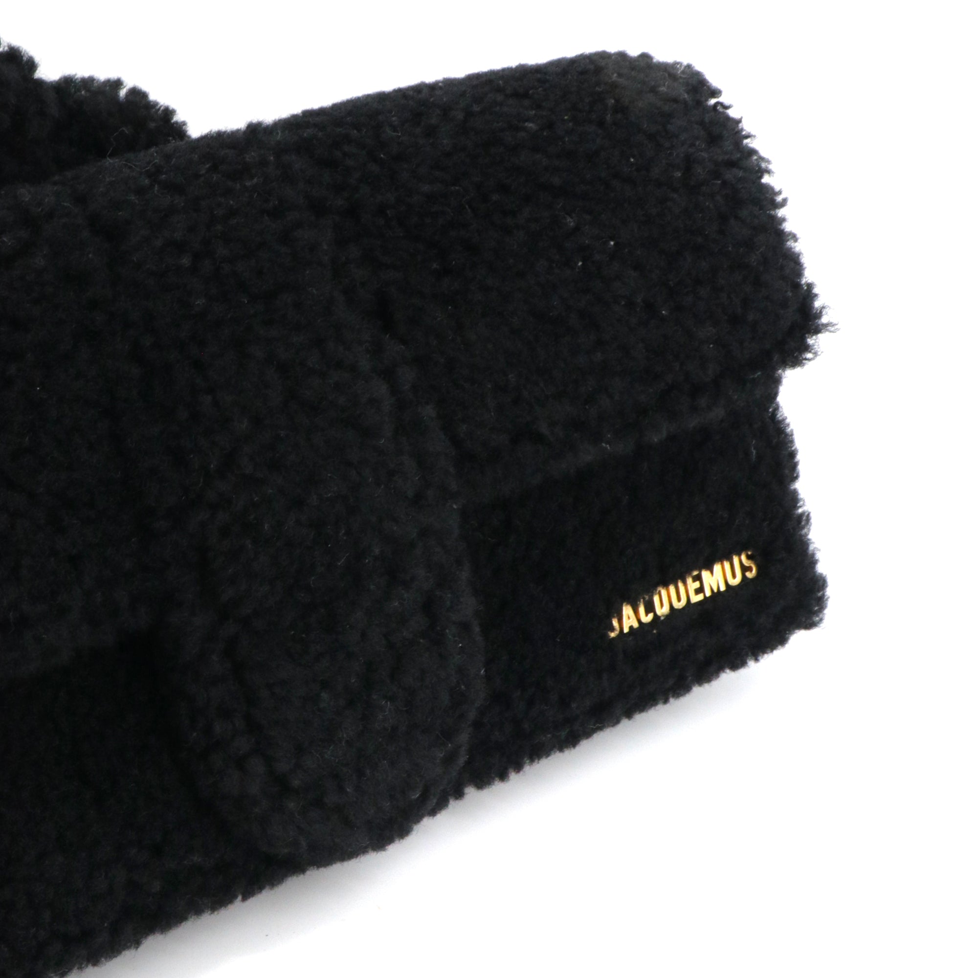 JACQUEMUS - Sac à épaule Le Bambidou Jacquemus en laine bouclée noire