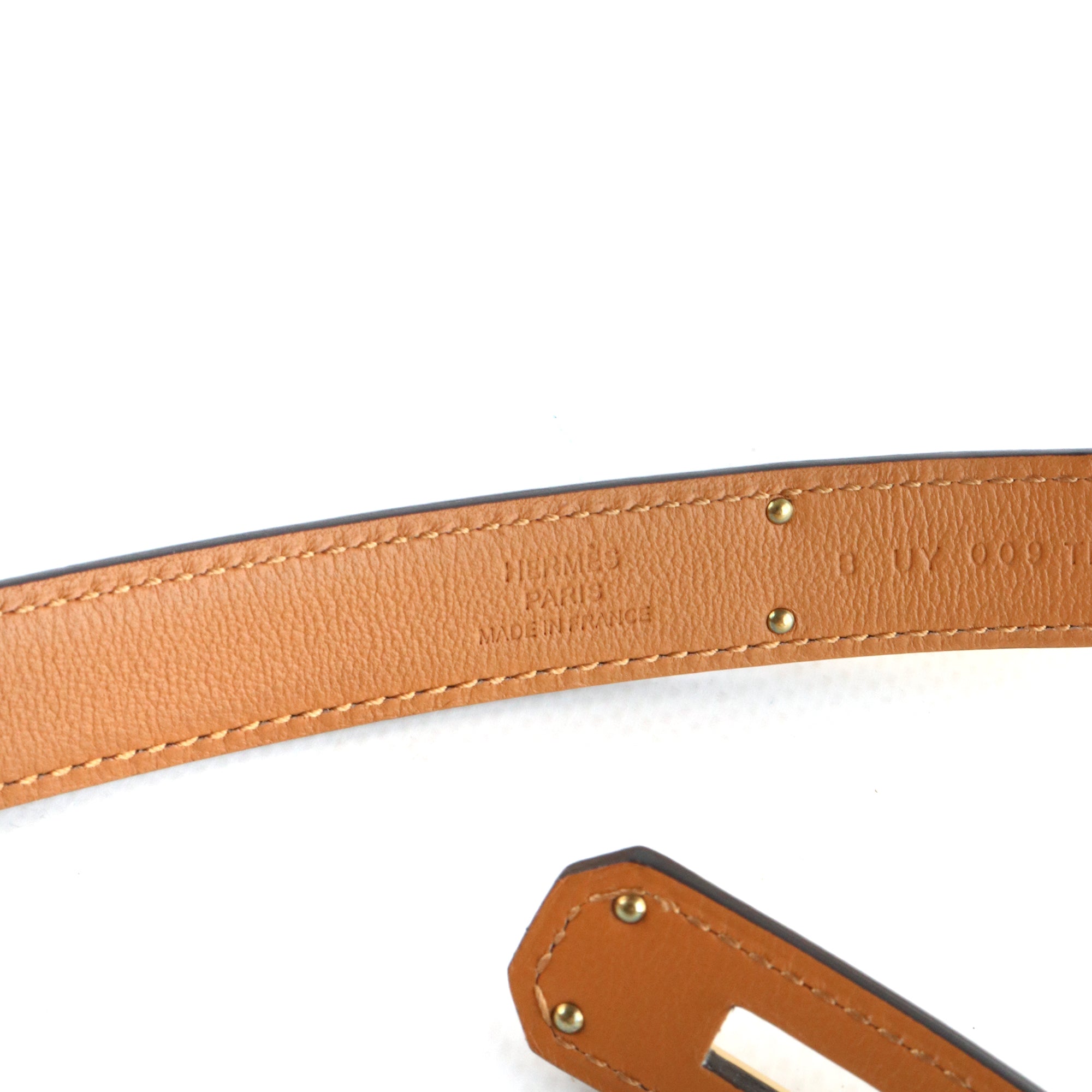 HERMÈS - Ceinture Kelly 18 en cuir Epsom noir