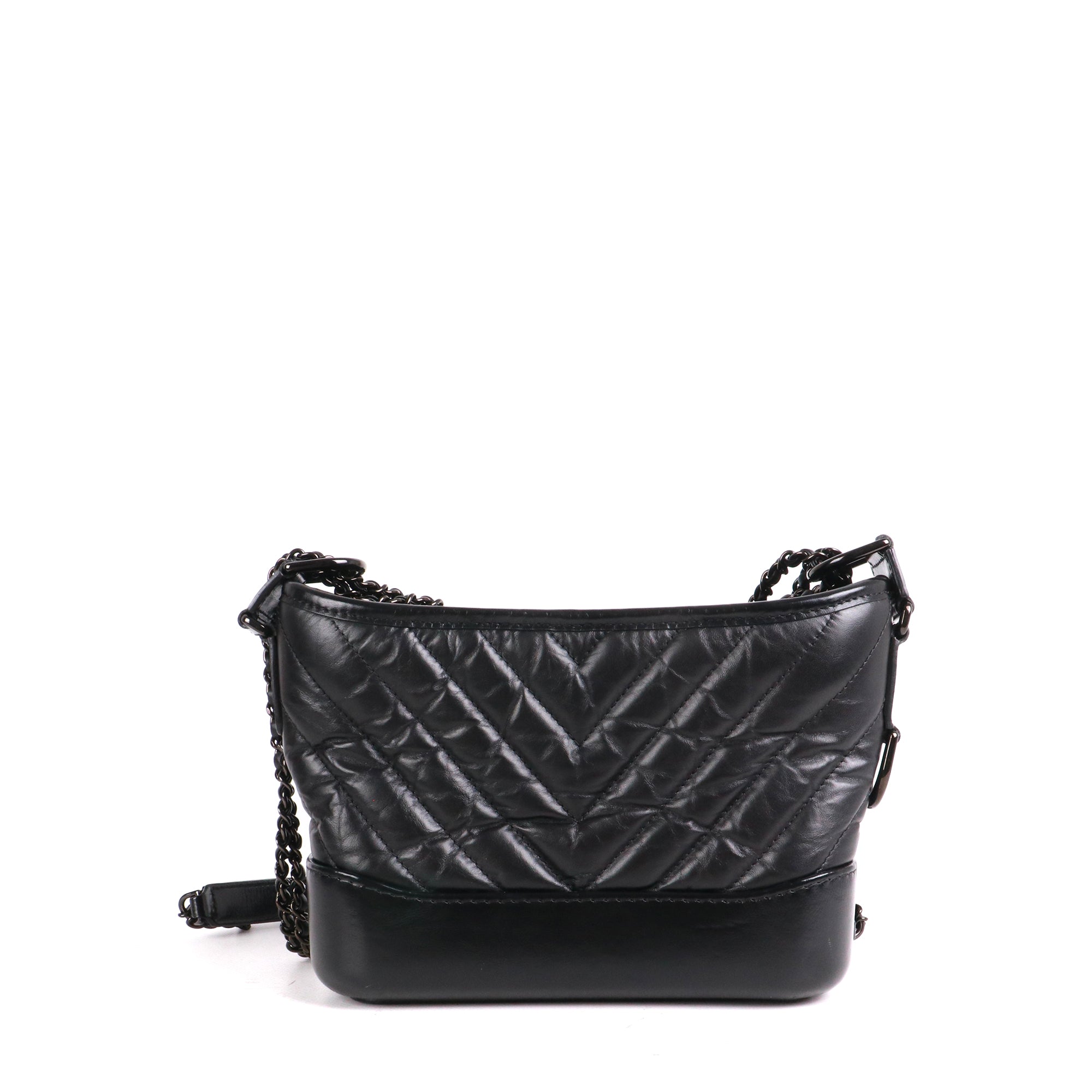 CHANEL - Sac à bandoulière Gabrielle So Black Chanel petit modèle en cuir lisse noir