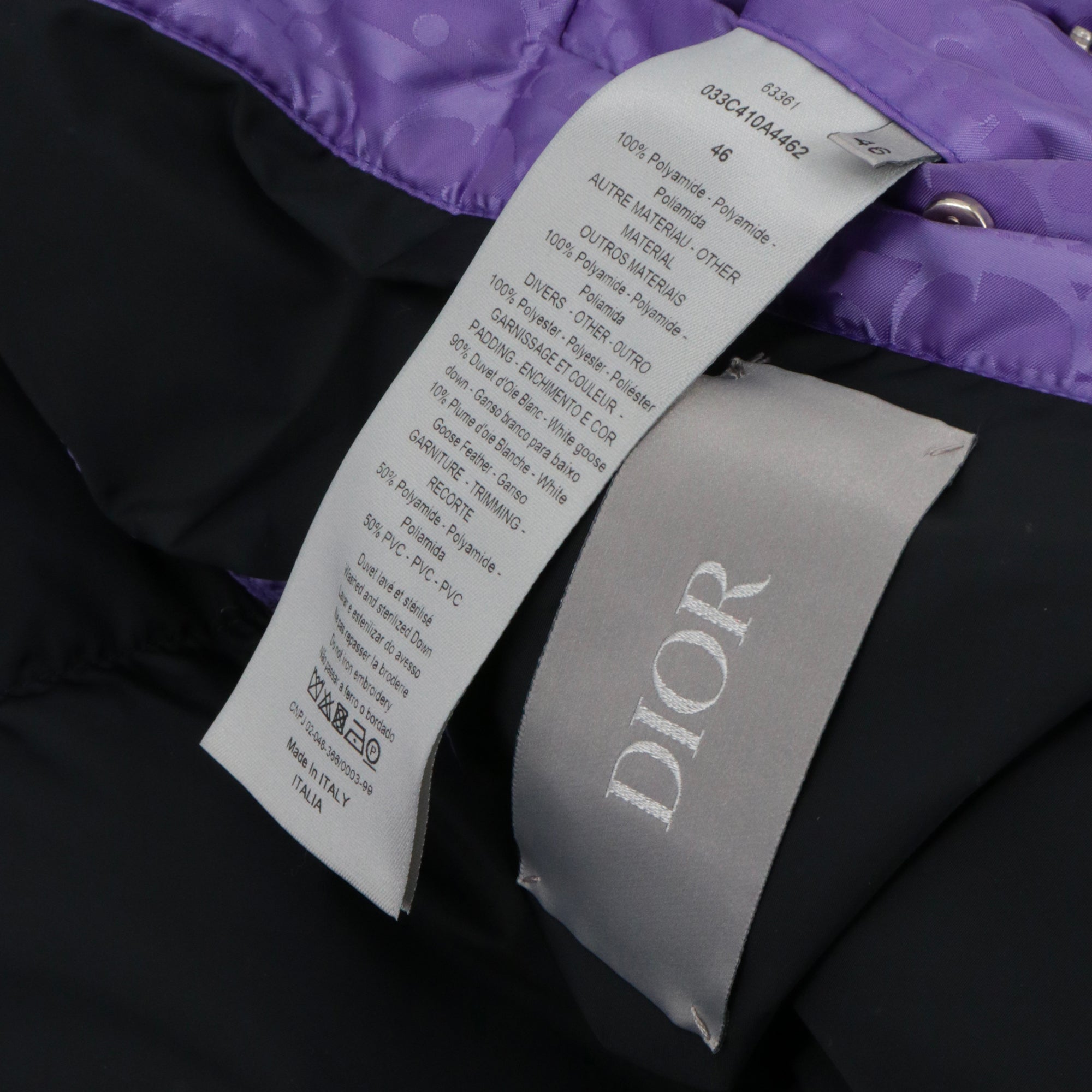 DIOR - Doudoune Oblique sans manche Dior en jacquard violet (T46)