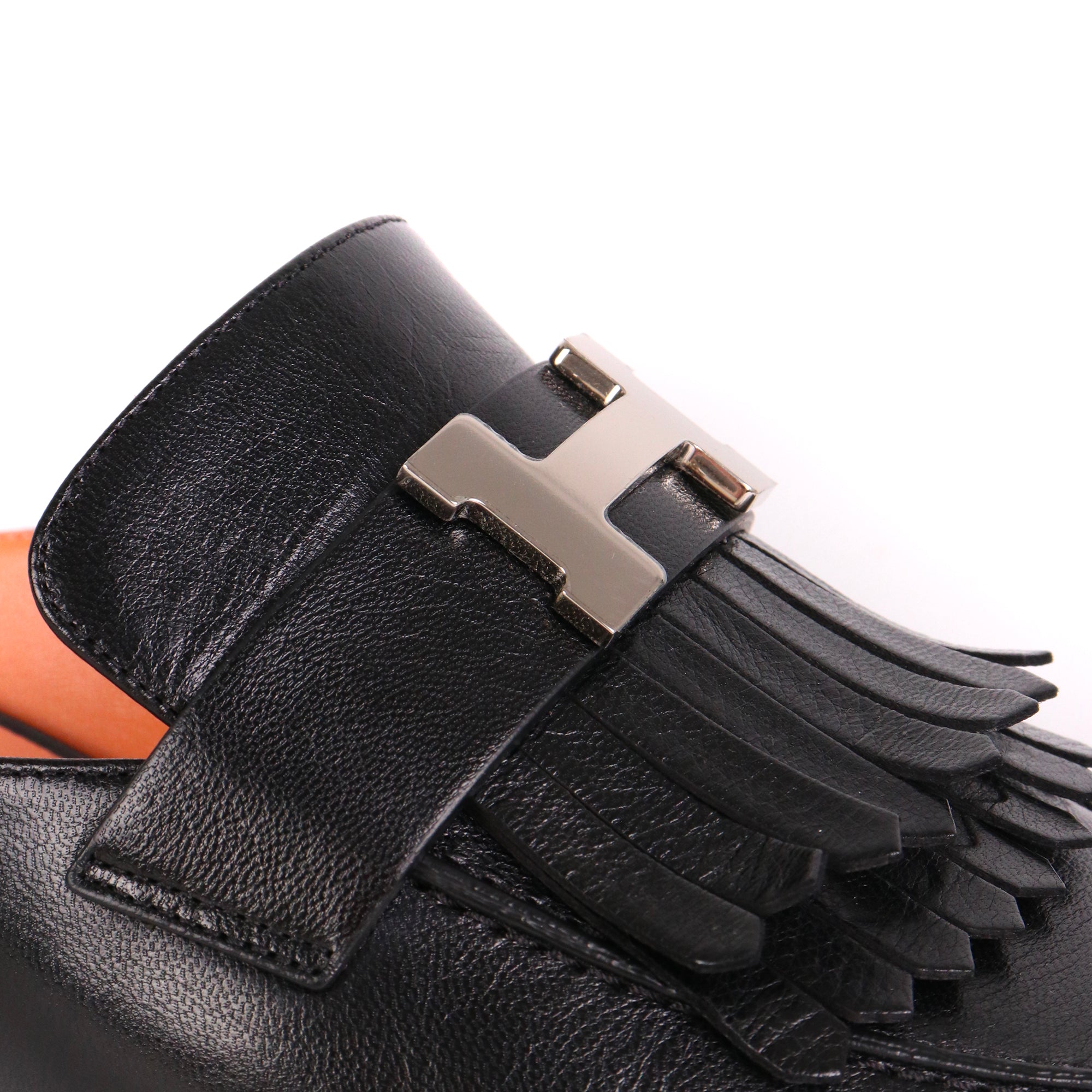 HERMÈS - Chypre sandals in black smooth leather (T36)