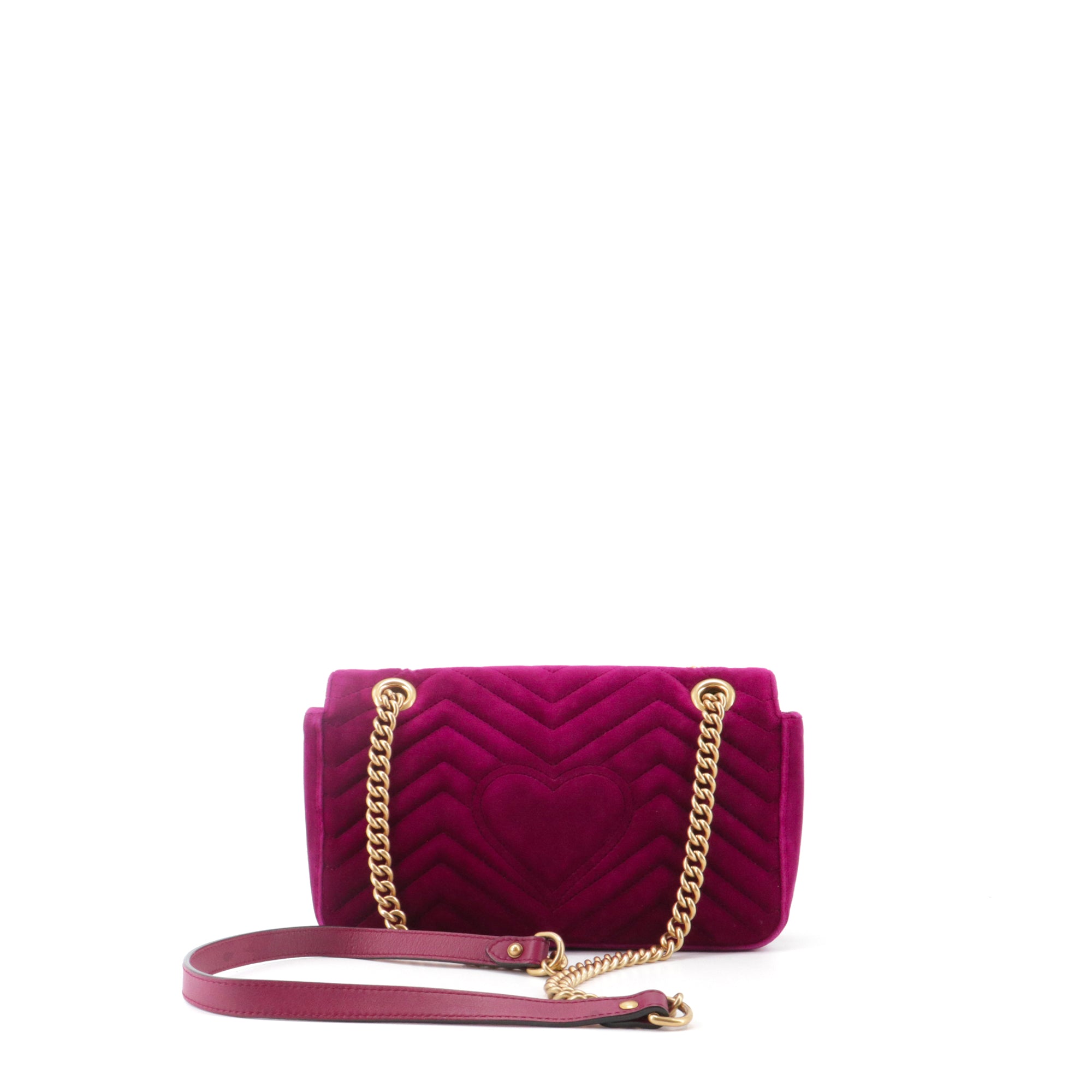 GUCCI - Sac à bandoulière GG Marmont medium Gucci en velours violet