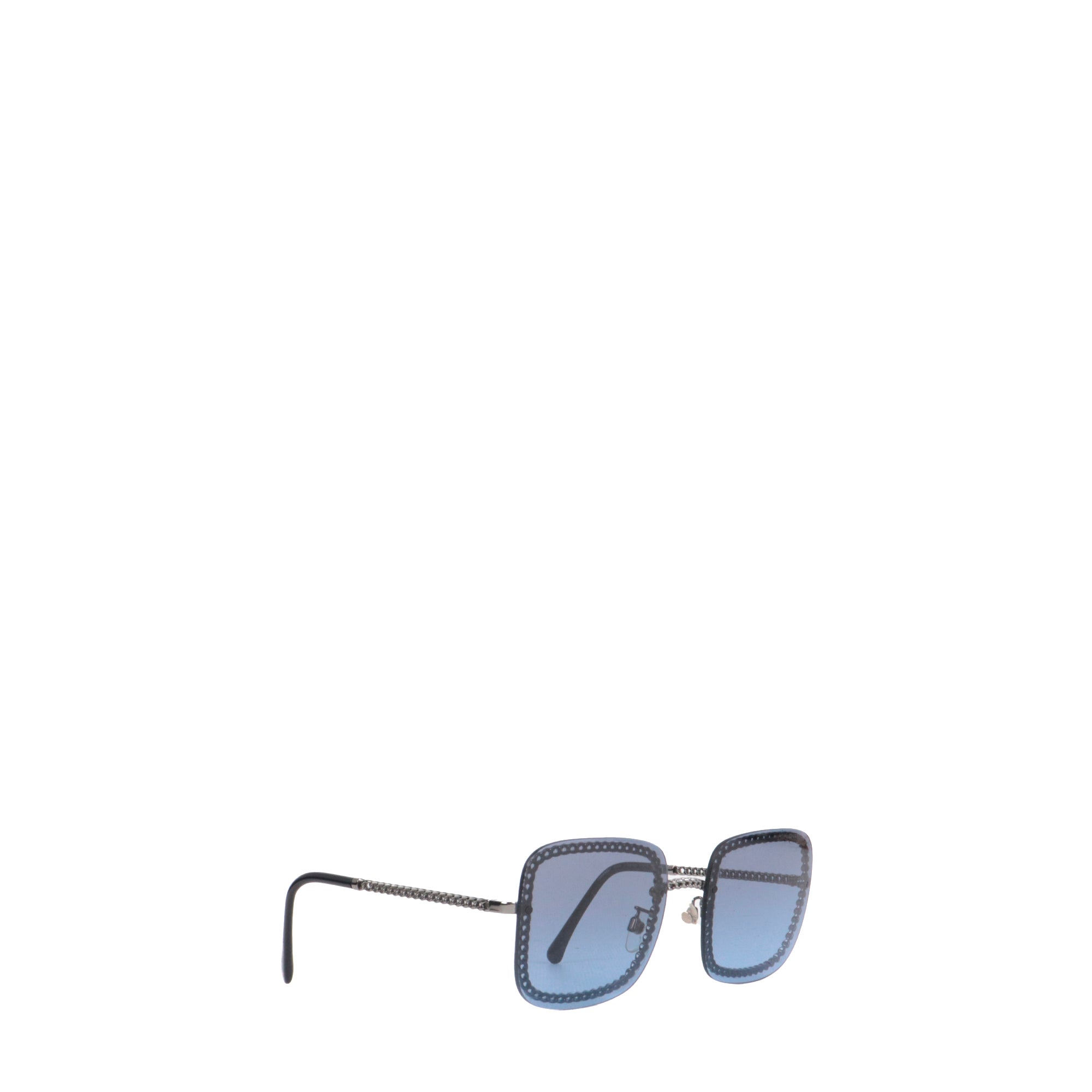 CHANEL - Lunettes de soleil Chanel en métal argenté