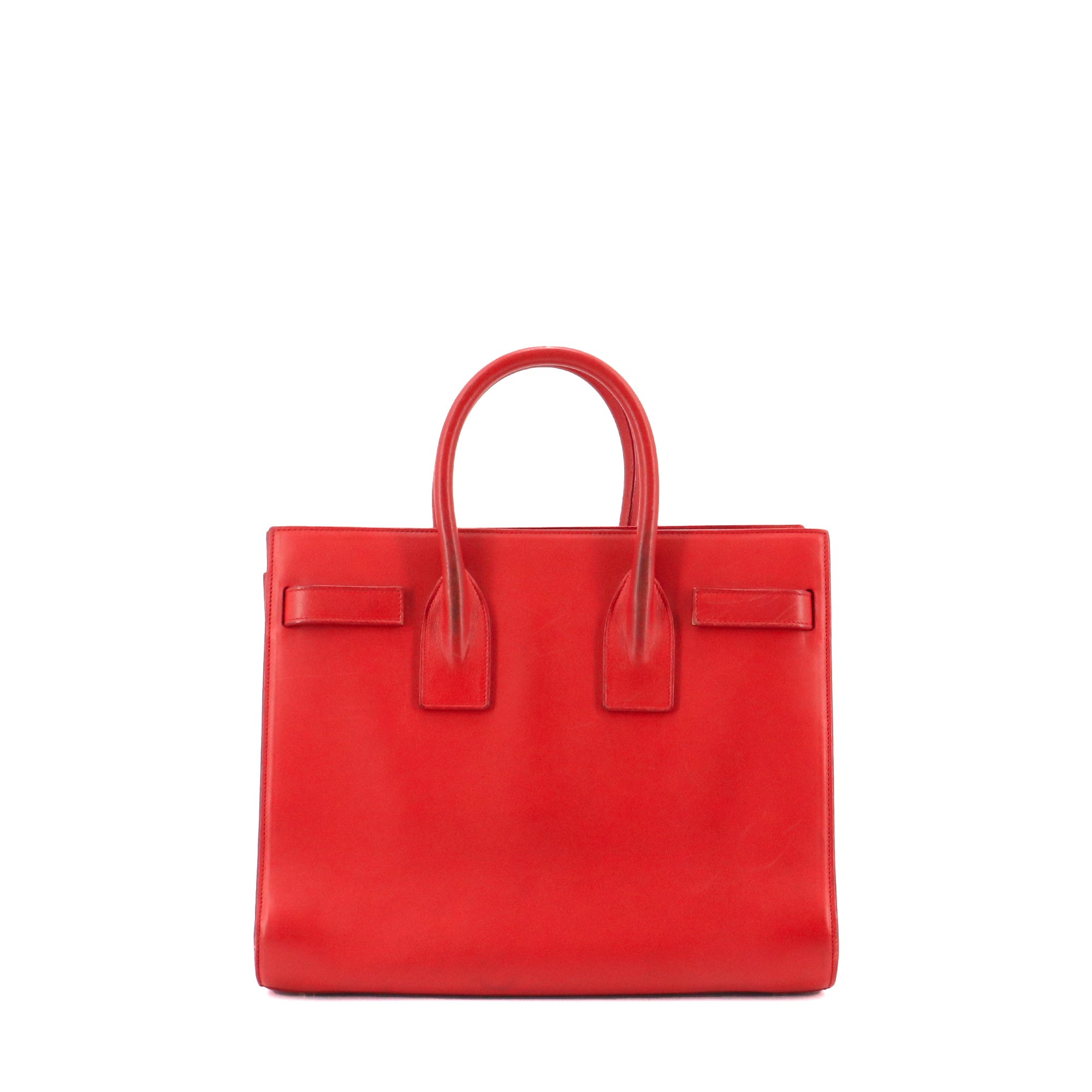 SAINT LAURENT - Sac de Jour small Saint Laurent en cuir rouge