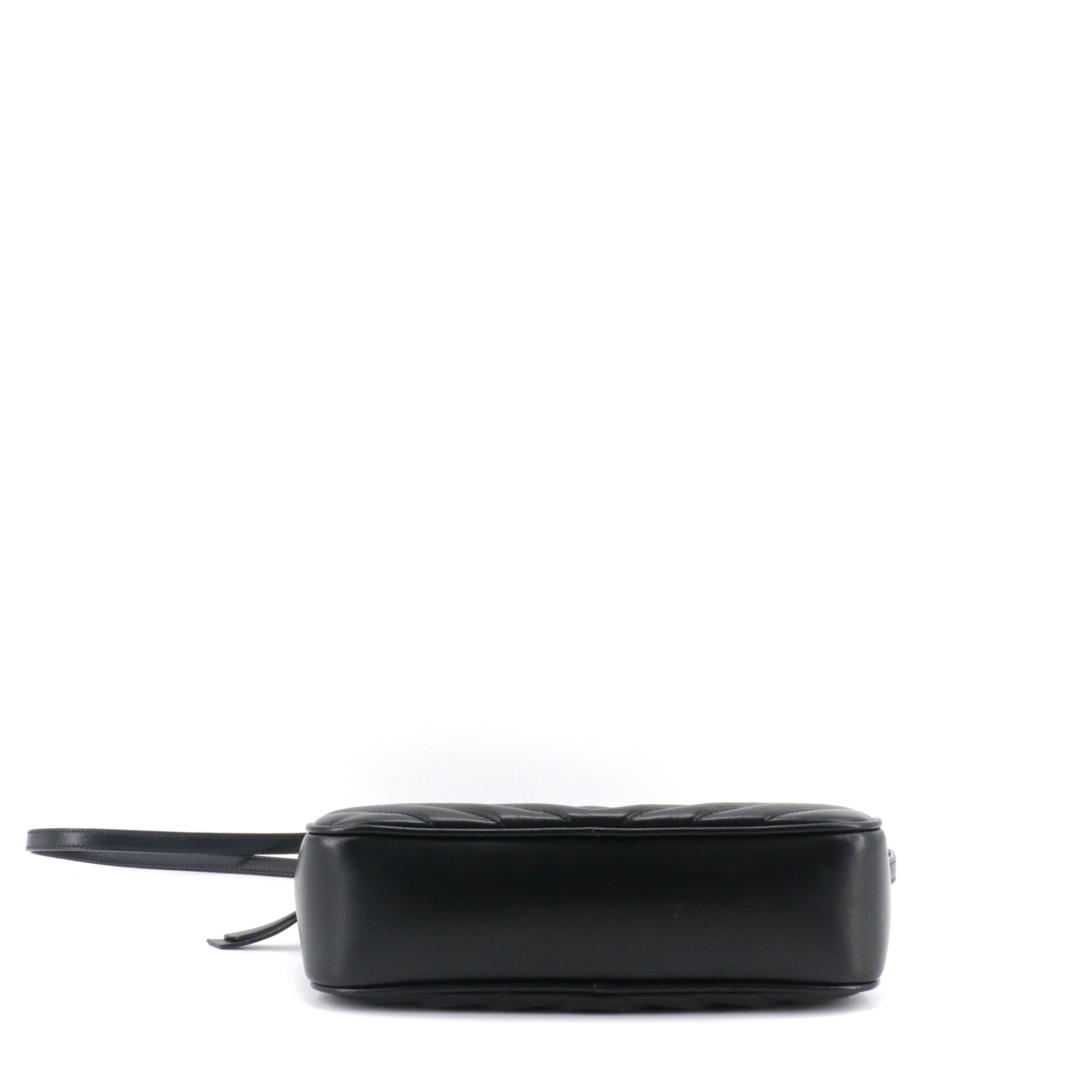 SAINT LAURENT - Sac à bandoulière Lou Saint Laurent en cuir chevron noir