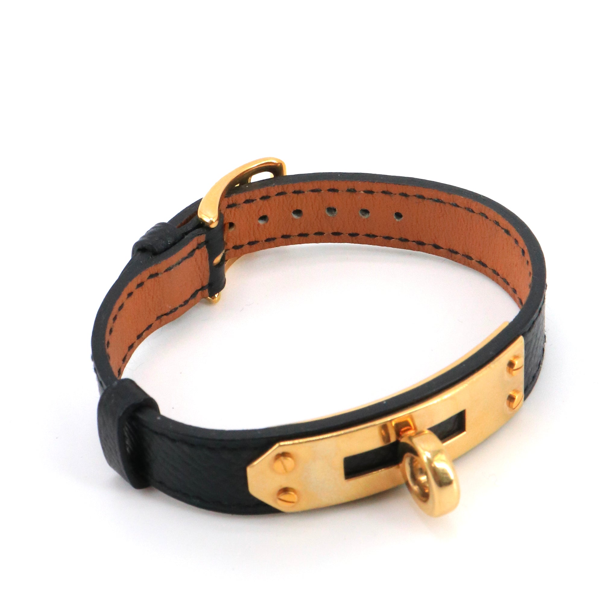 HERMÈS - Hermes Collier de Chien Bracelet in Pink Alligator Leather (T2)